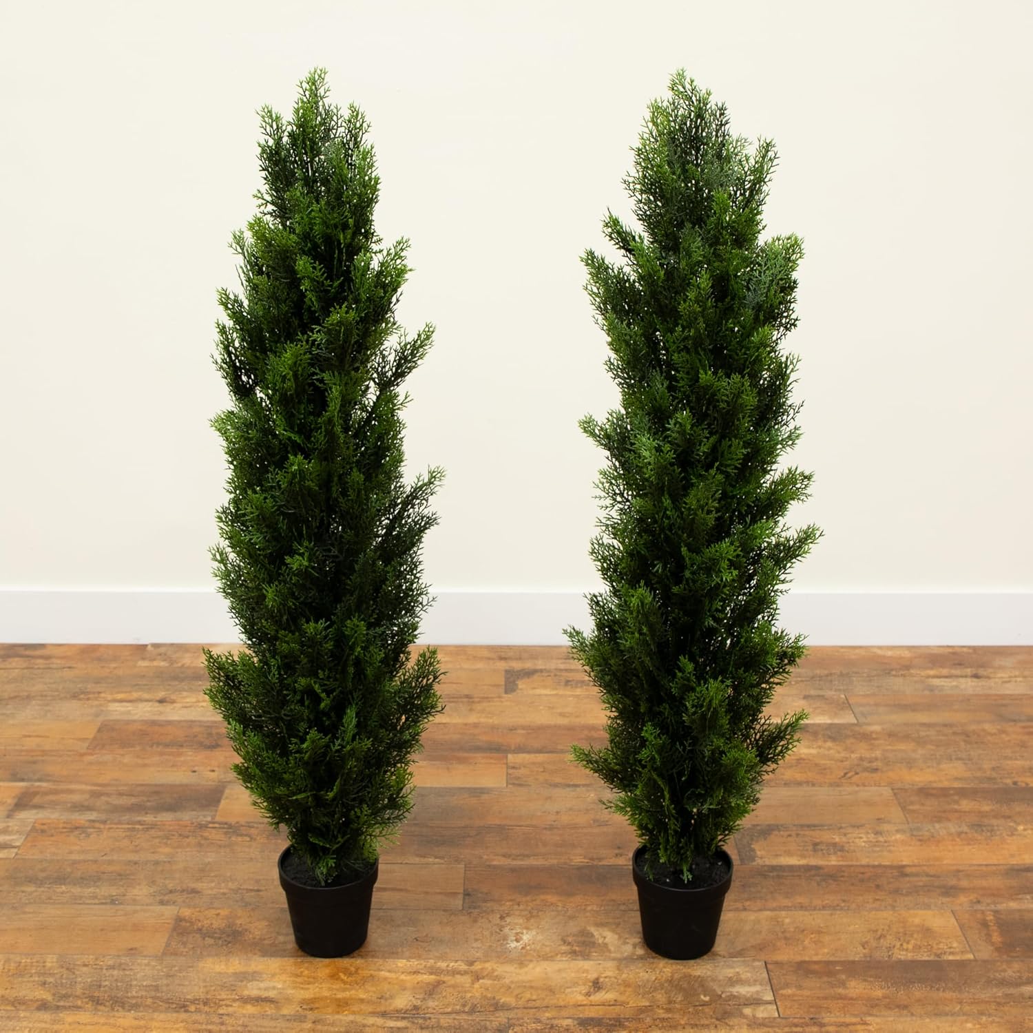 Nearly Natural 4ft Cedar Topiary Artificial Trees Set of 2