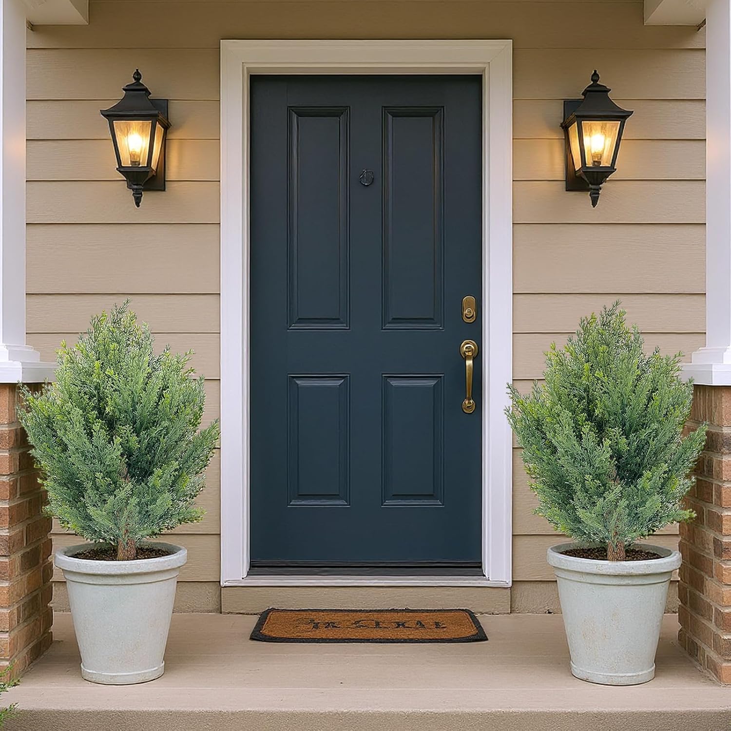 30 Artificial Cypress Topiary Ball Trees Set of 2