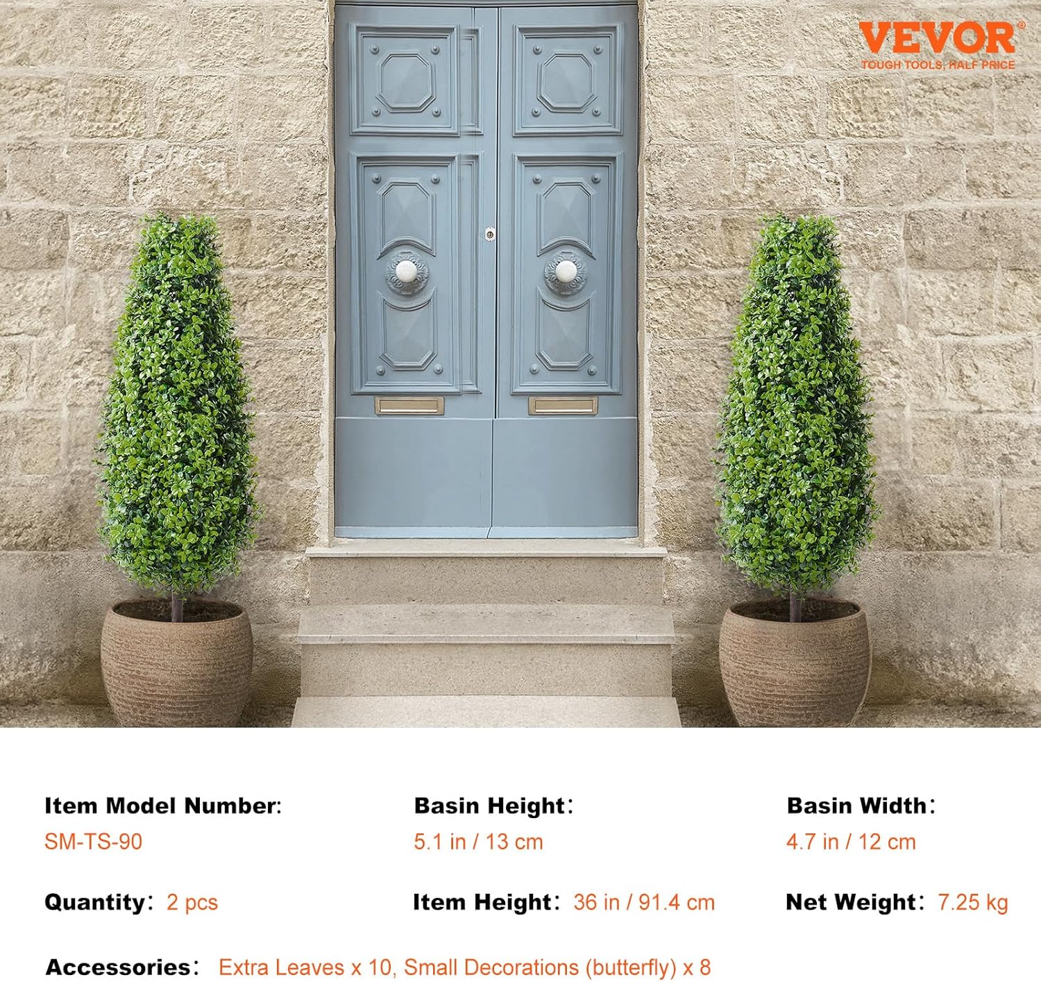 VEVOR Artificial Boxwood Topiary Tree 36 Inch 2 Pack