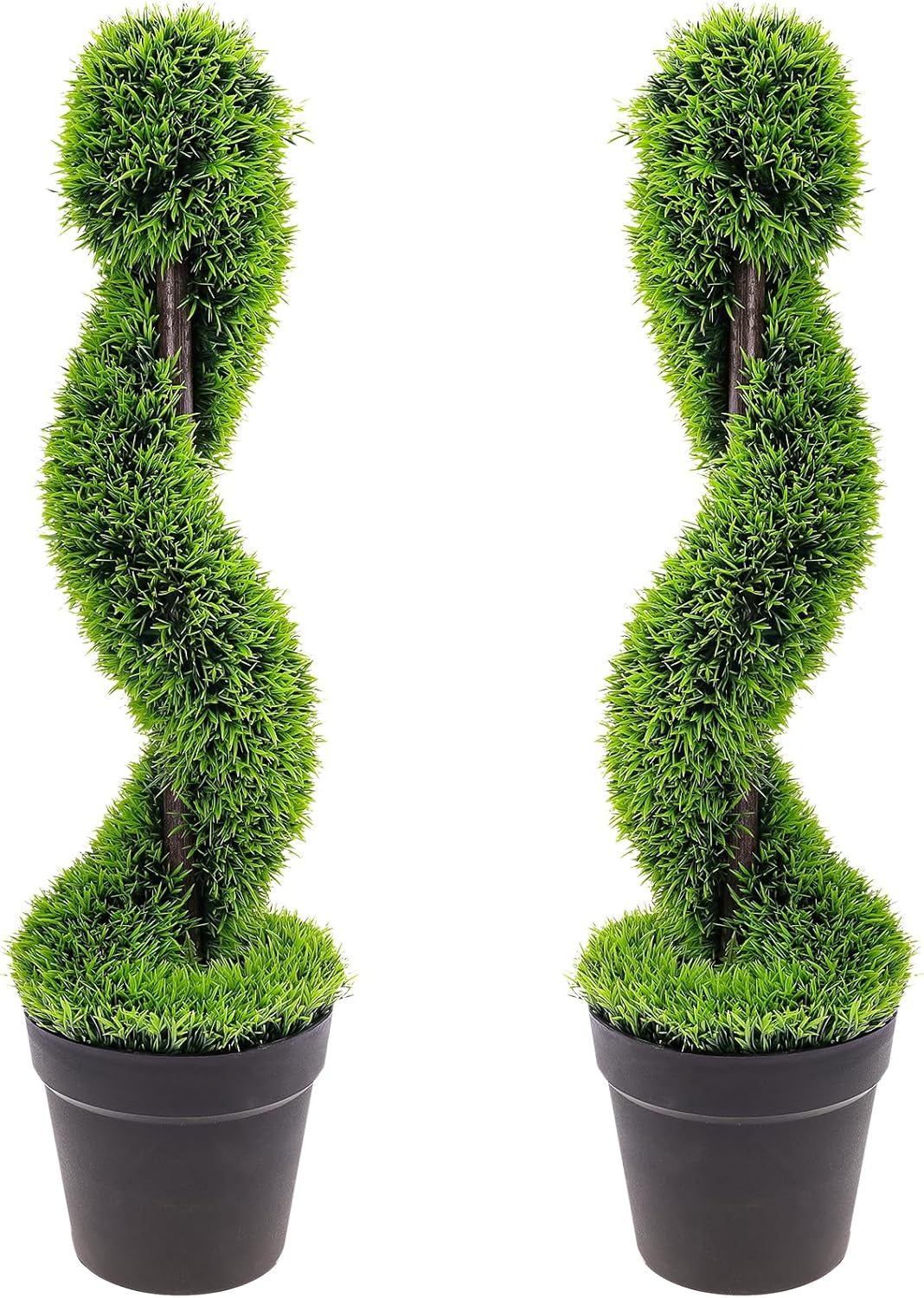 2pcs Artificial Spiral Topiary Cedar Trees for Home and Yard
