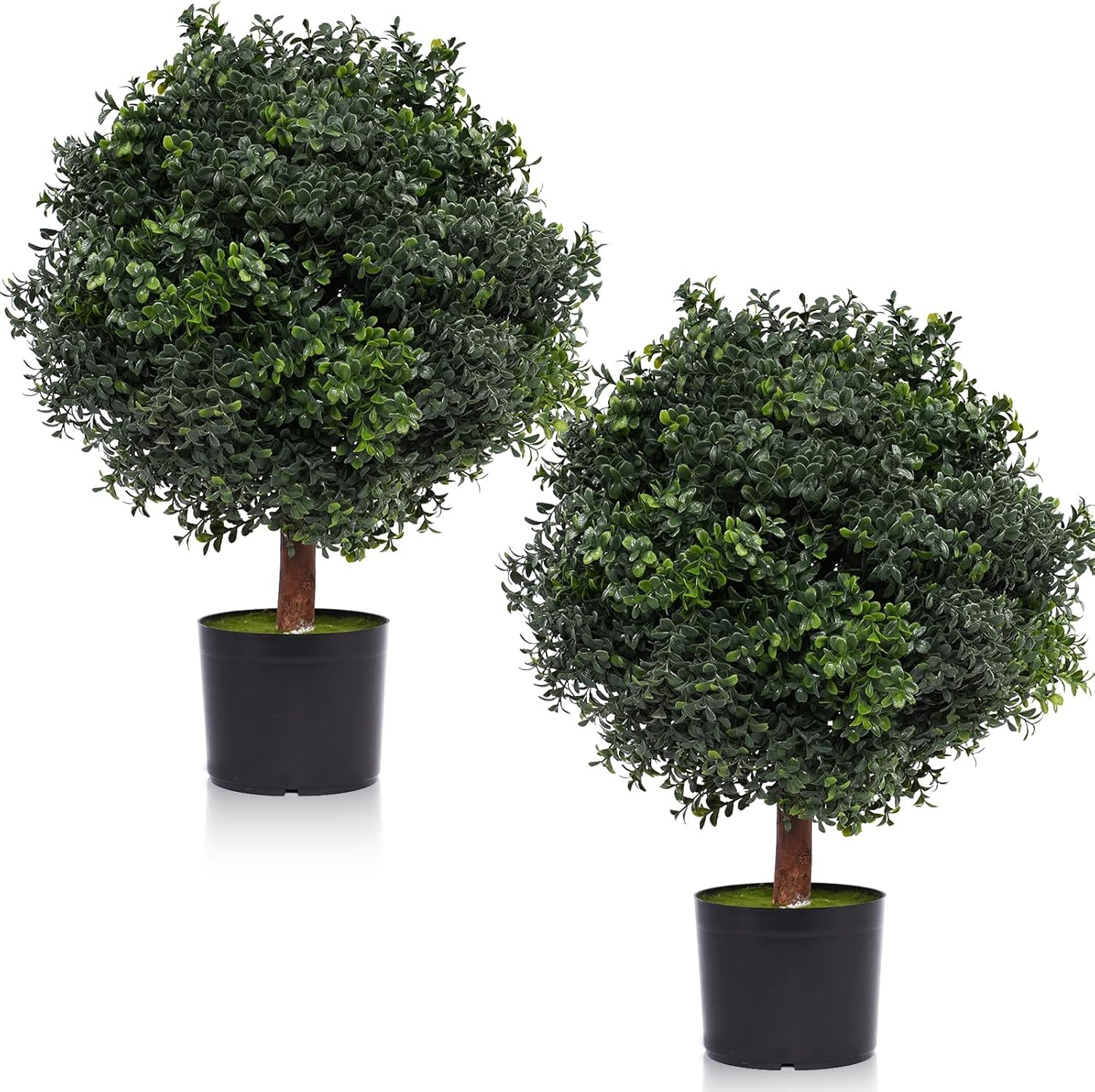 Silk Tree Warehouse Two 2 Foot Artificial Boxwood Topiary Bushes