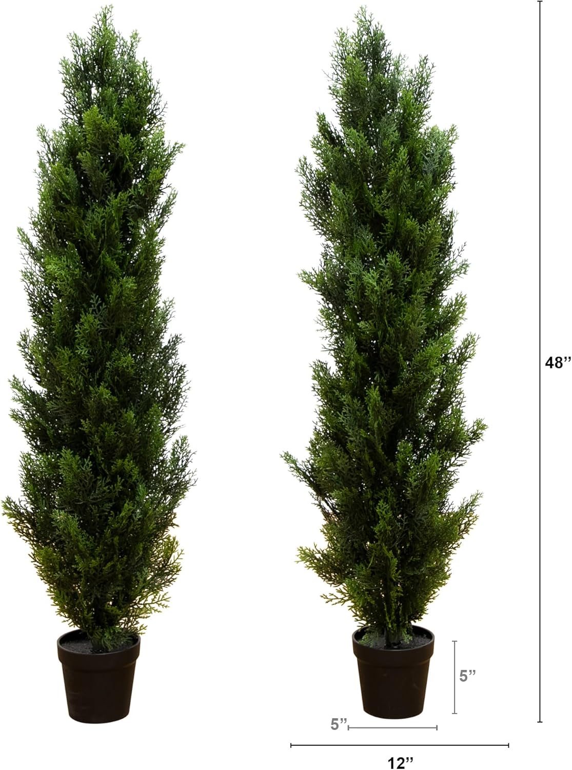 Nearly Natural 4ft Cedar Topiary Artificial Trees Set of 2