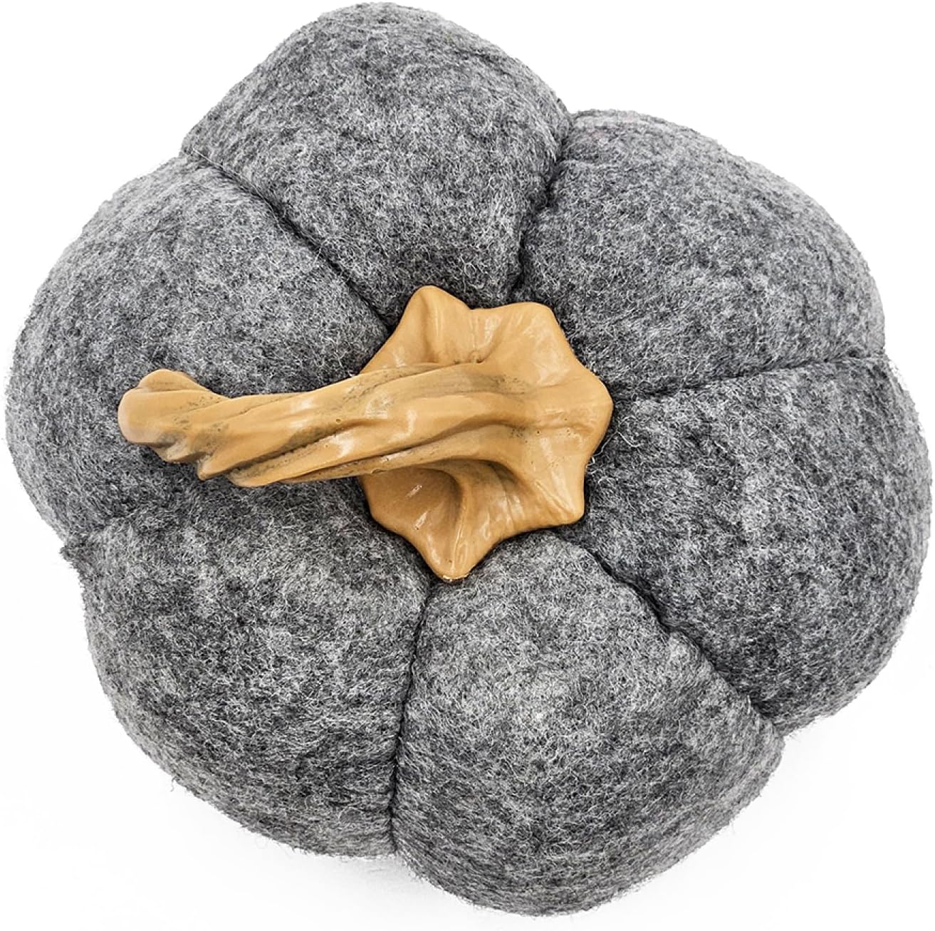 Set of 3 Gray Fabric Pumpkins Fall Decor