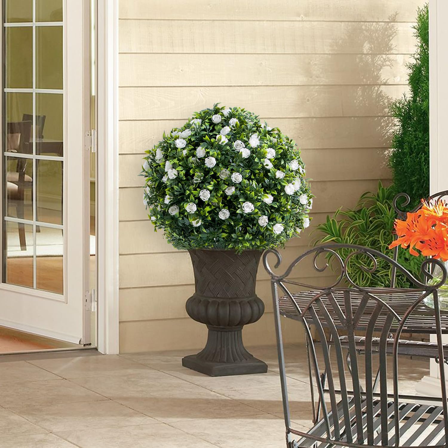GarveeHome 236 Inch Artificial Topiary Set of 2 with Metal Spikes