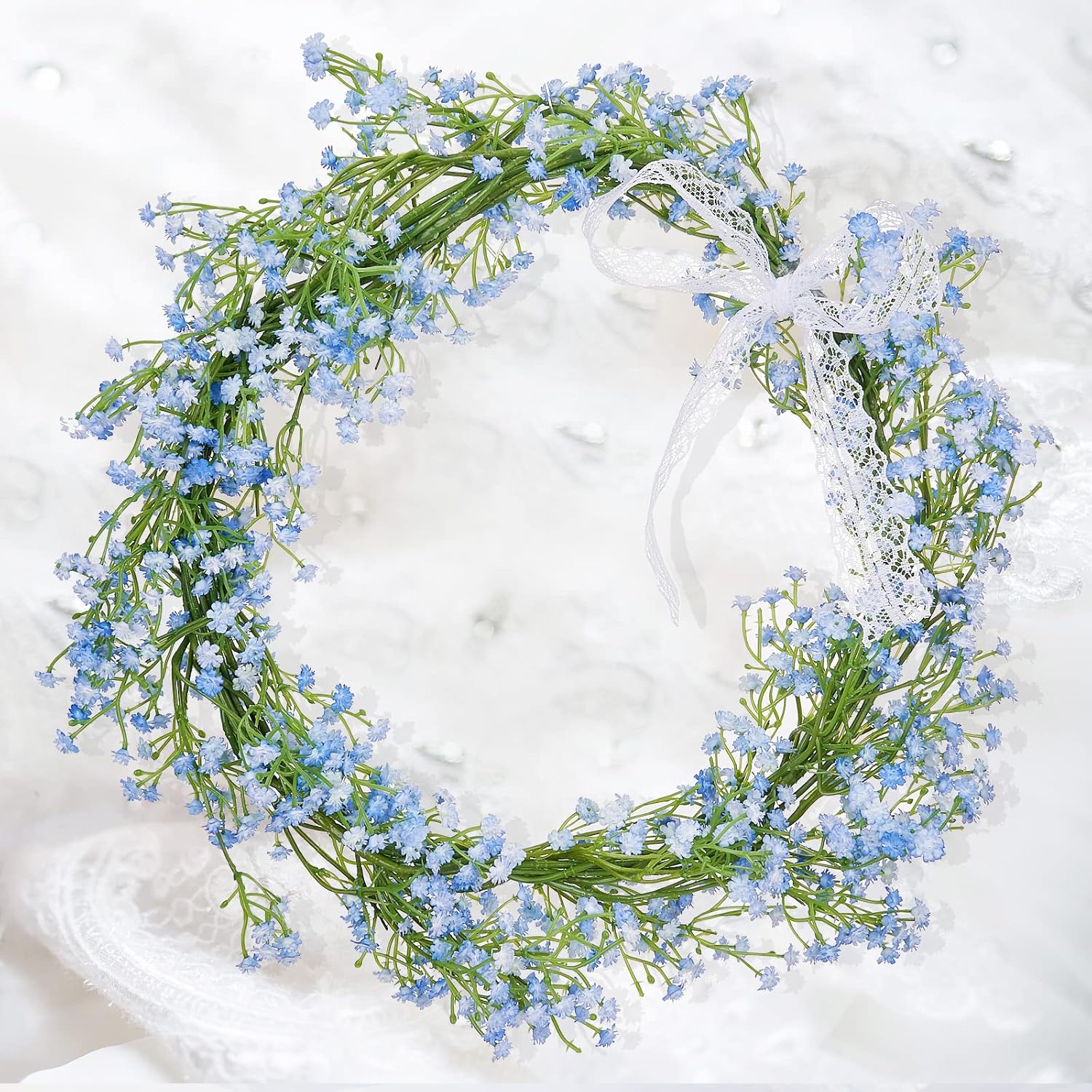 LYLYFAN Babys Breath Artificial Flowers 12Pcs Blue Gypsophila Wedding Decoration