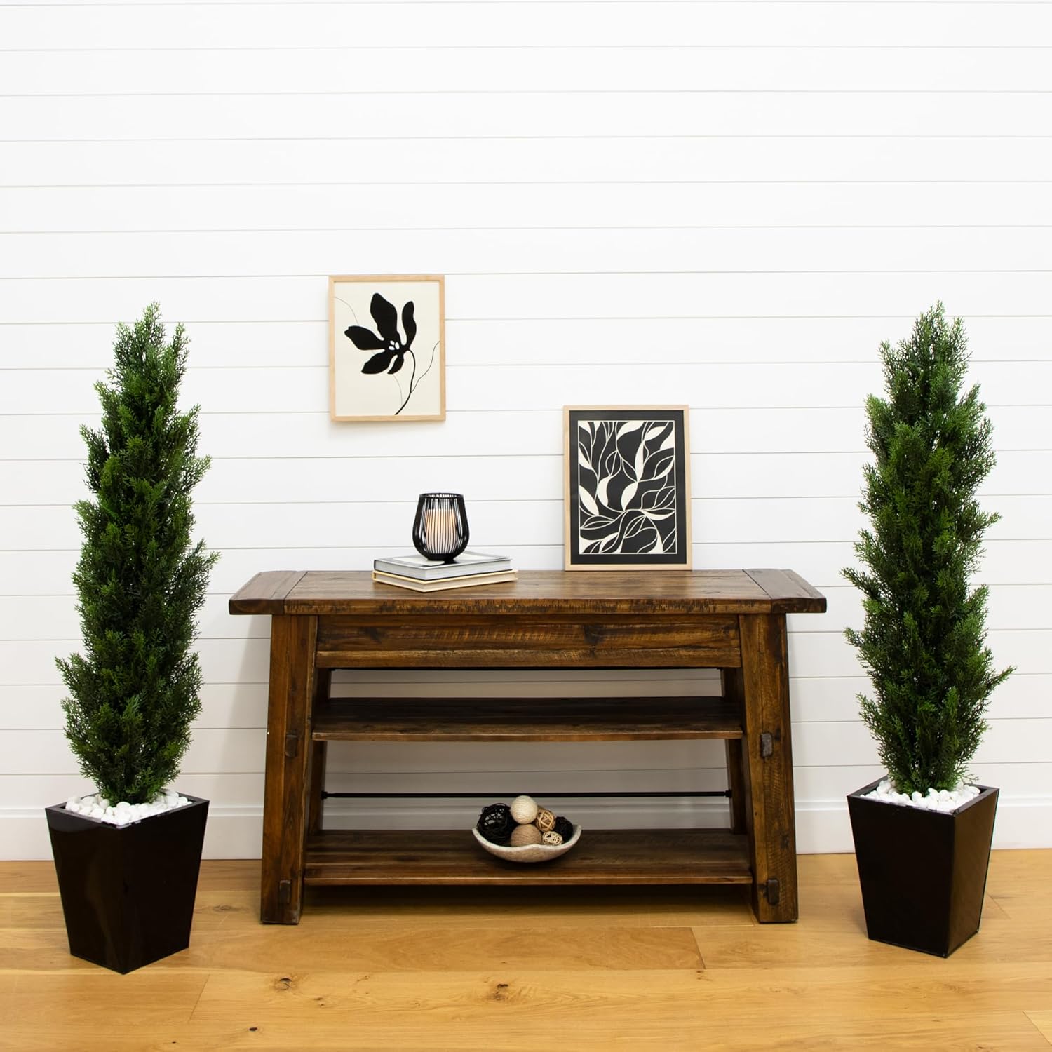 Nearly Natural 4ft Cedar Topiary Artificial Trees Set of 2
