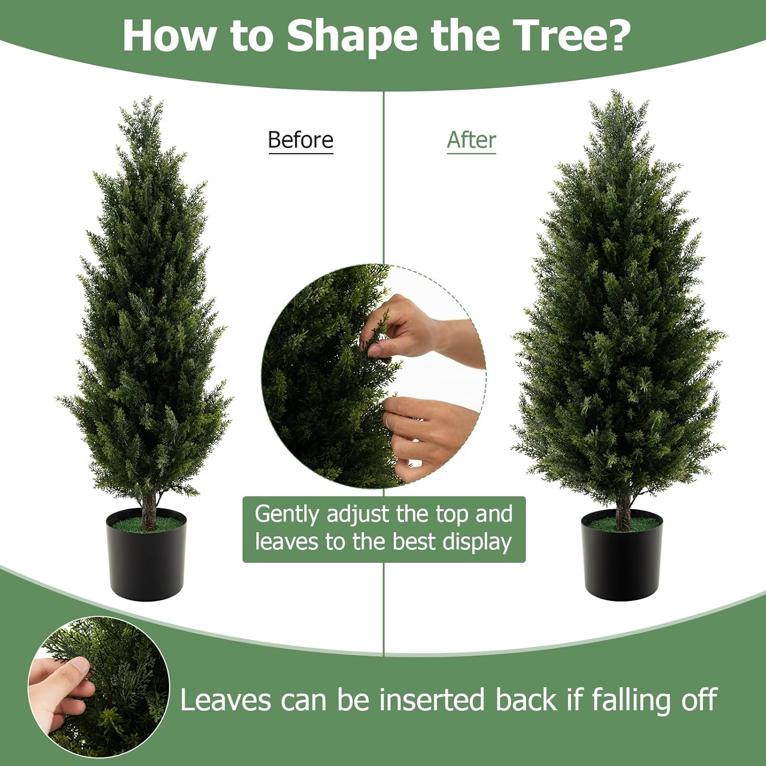 Goplus 3FT Artificial Cedar Tree Set of 2