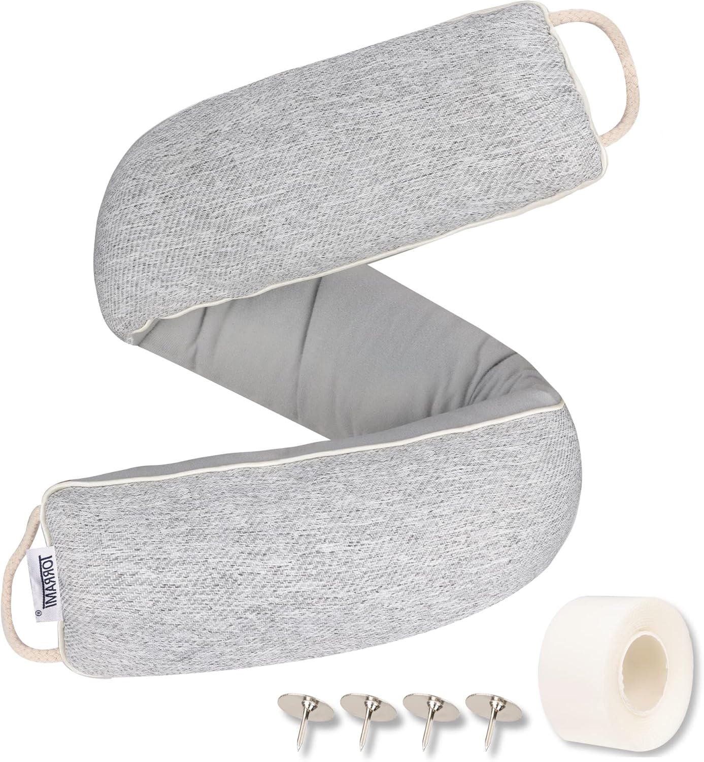 TORRAMI 30 Inch Door Draft Stopper Wind Proof Insulation Seal - Light Gray