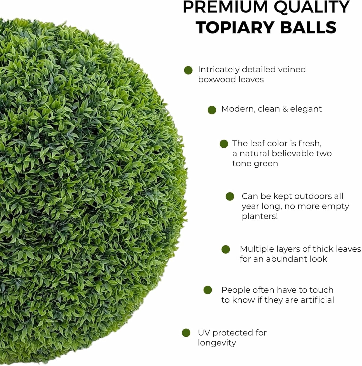 365 Curb Appeal Set of 2 Large Topiary Balls