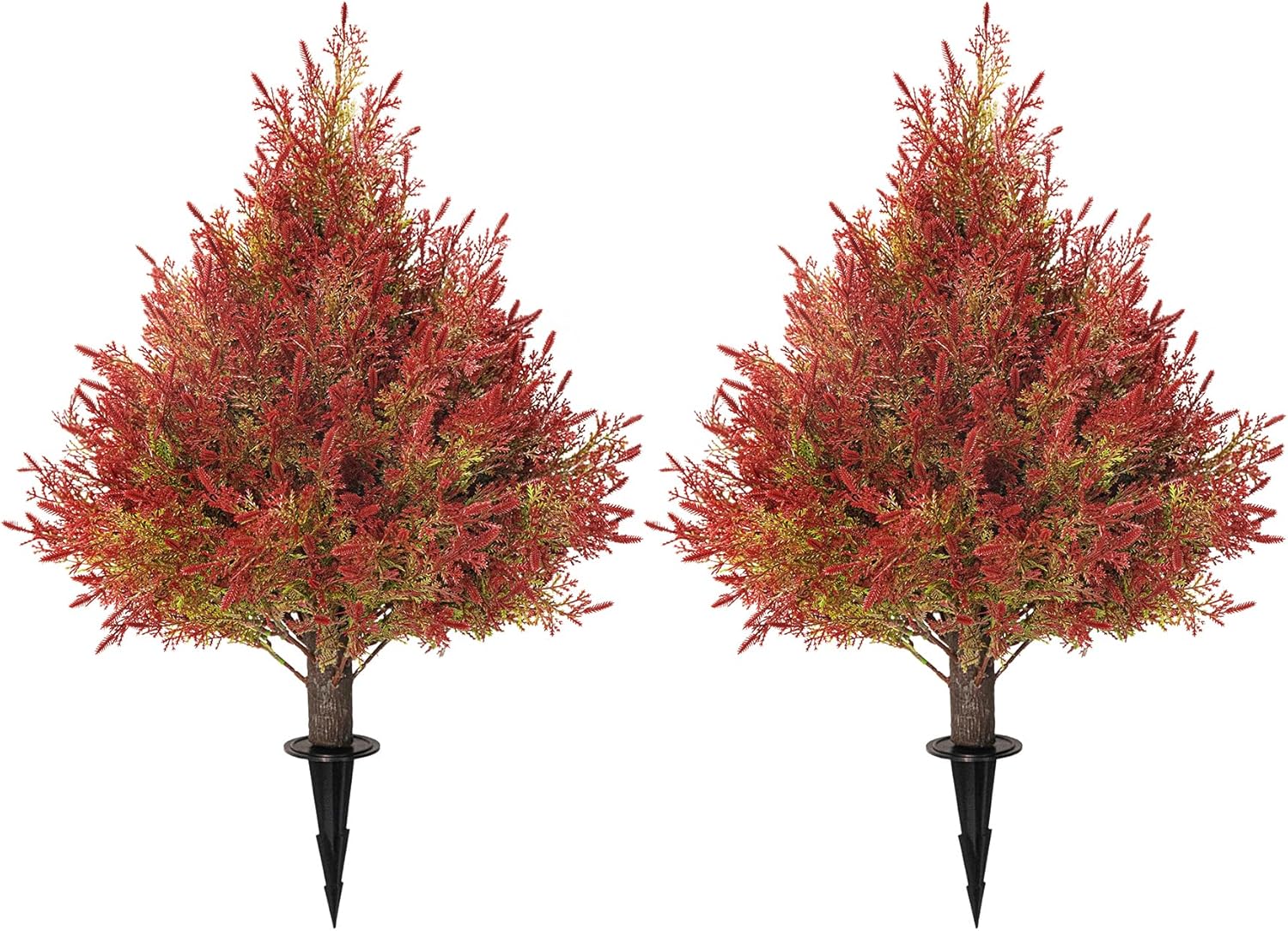 Kissilk Artificial Topiary Trees 24 Inch UV Resistant Faux Shrubs