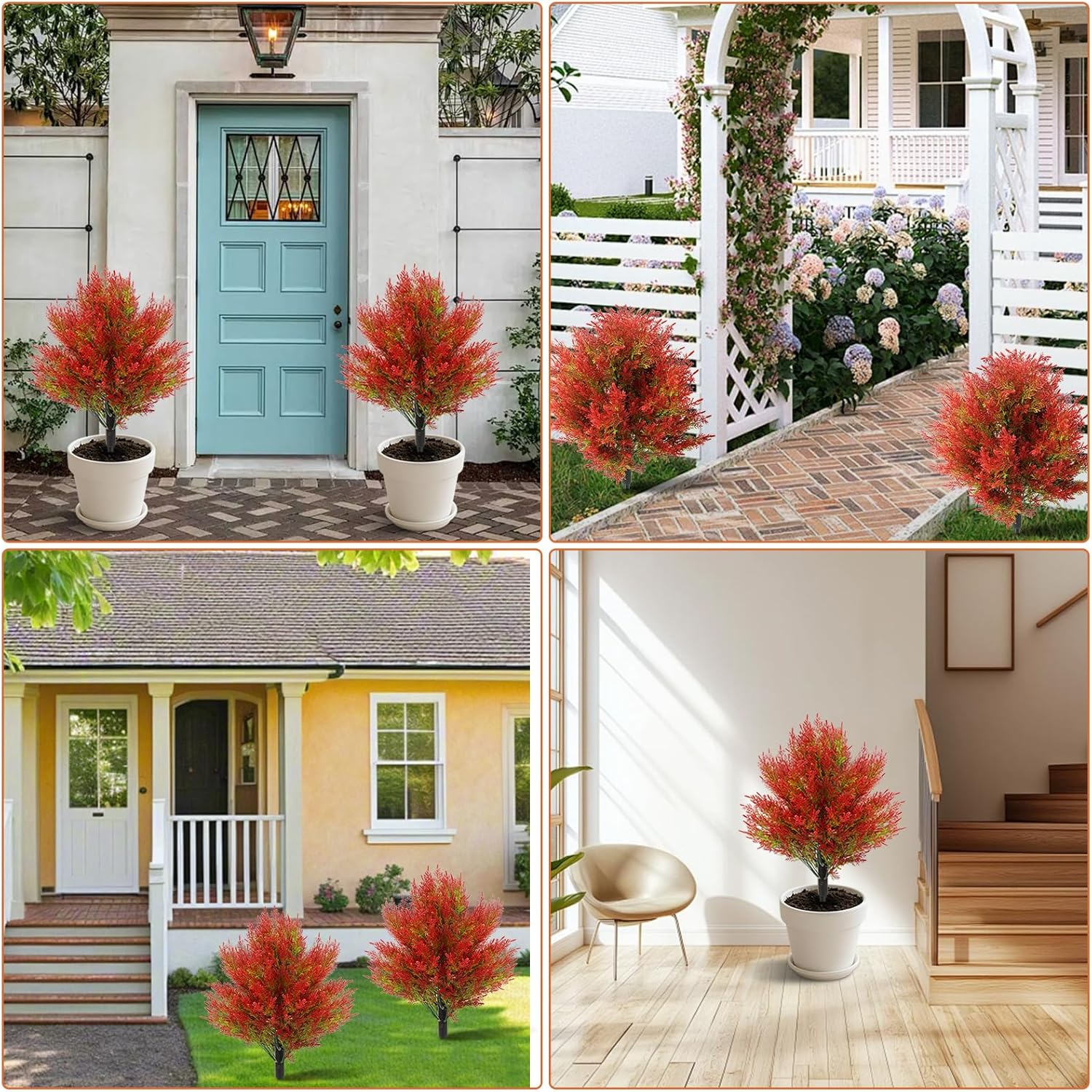 Artificial Topiary Ball Trees 2 Pack 28 Inches UV Resistant