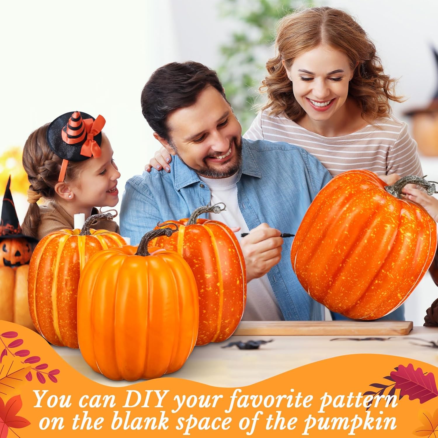 VioraWhite 6 Pcs Artificial Pumpkins Fall Decor