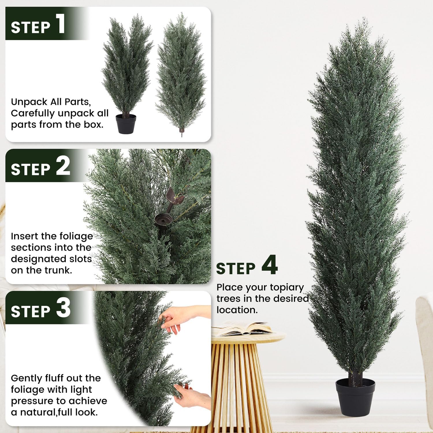 THE BLOOM TIMES 6ft Artificial Topiary Trees Set of 2