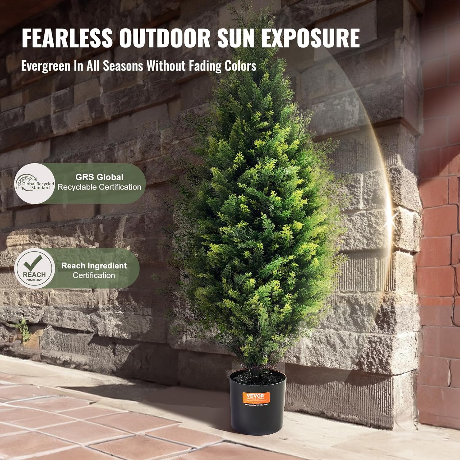 VEVOR Artificial Cedar Topiary Tree 36 Inch 2 Pack