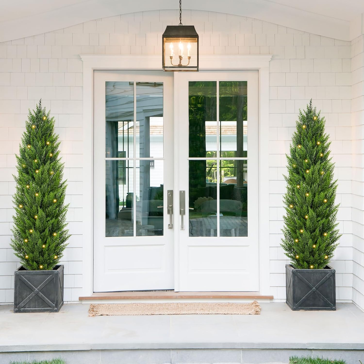 Briful 5ft Cedar Topiary Trees Artificial Set of 2 1