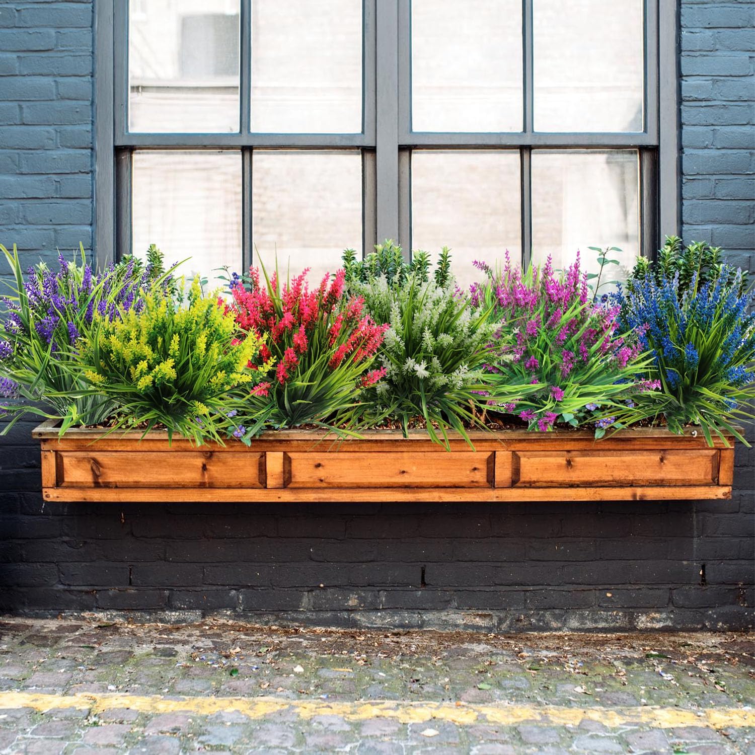 24 Bundles Artificial Flowers for Outdoor Garden Decor