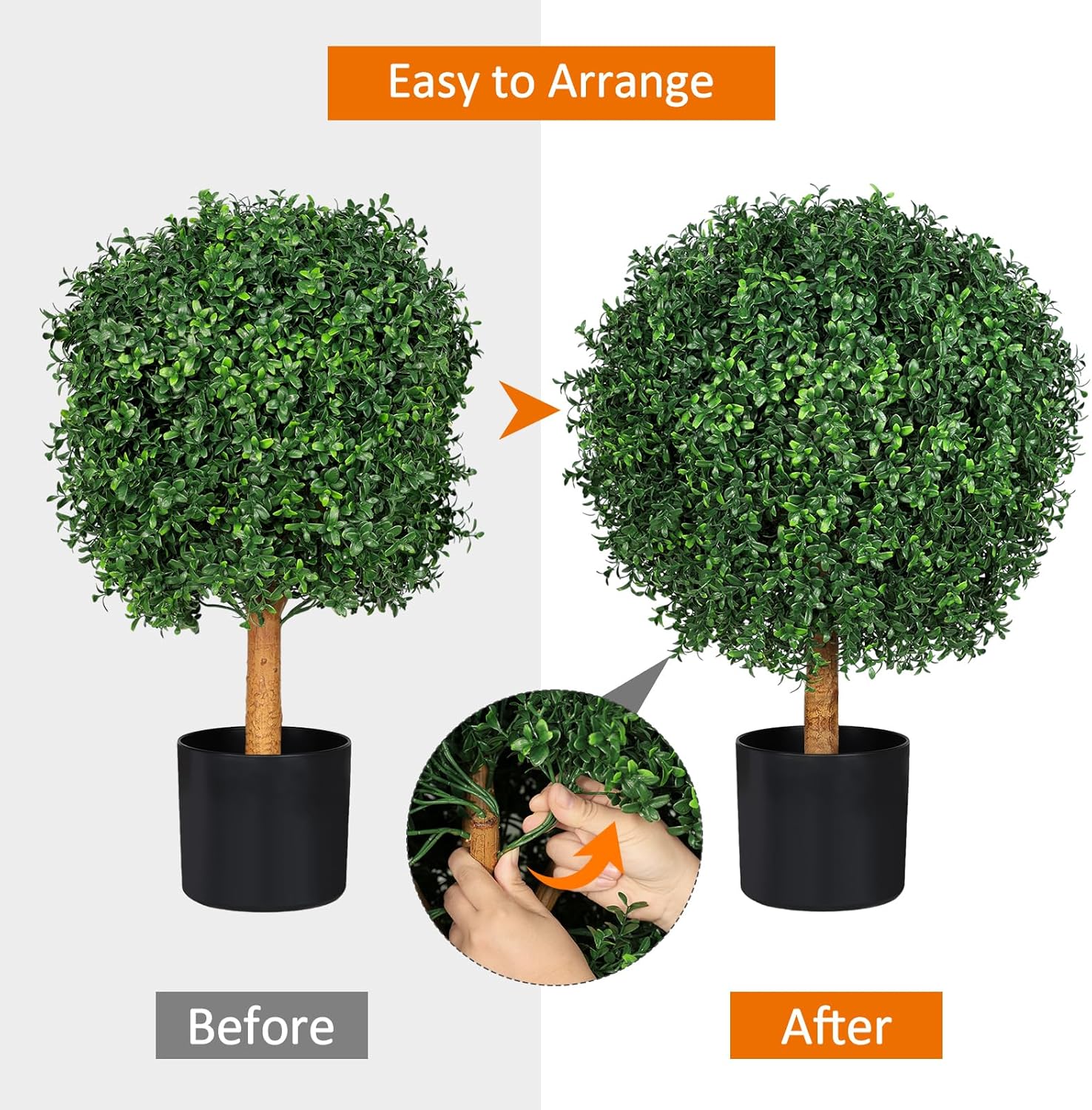 26 Inch Artificial Topiary Trees Set of 2
