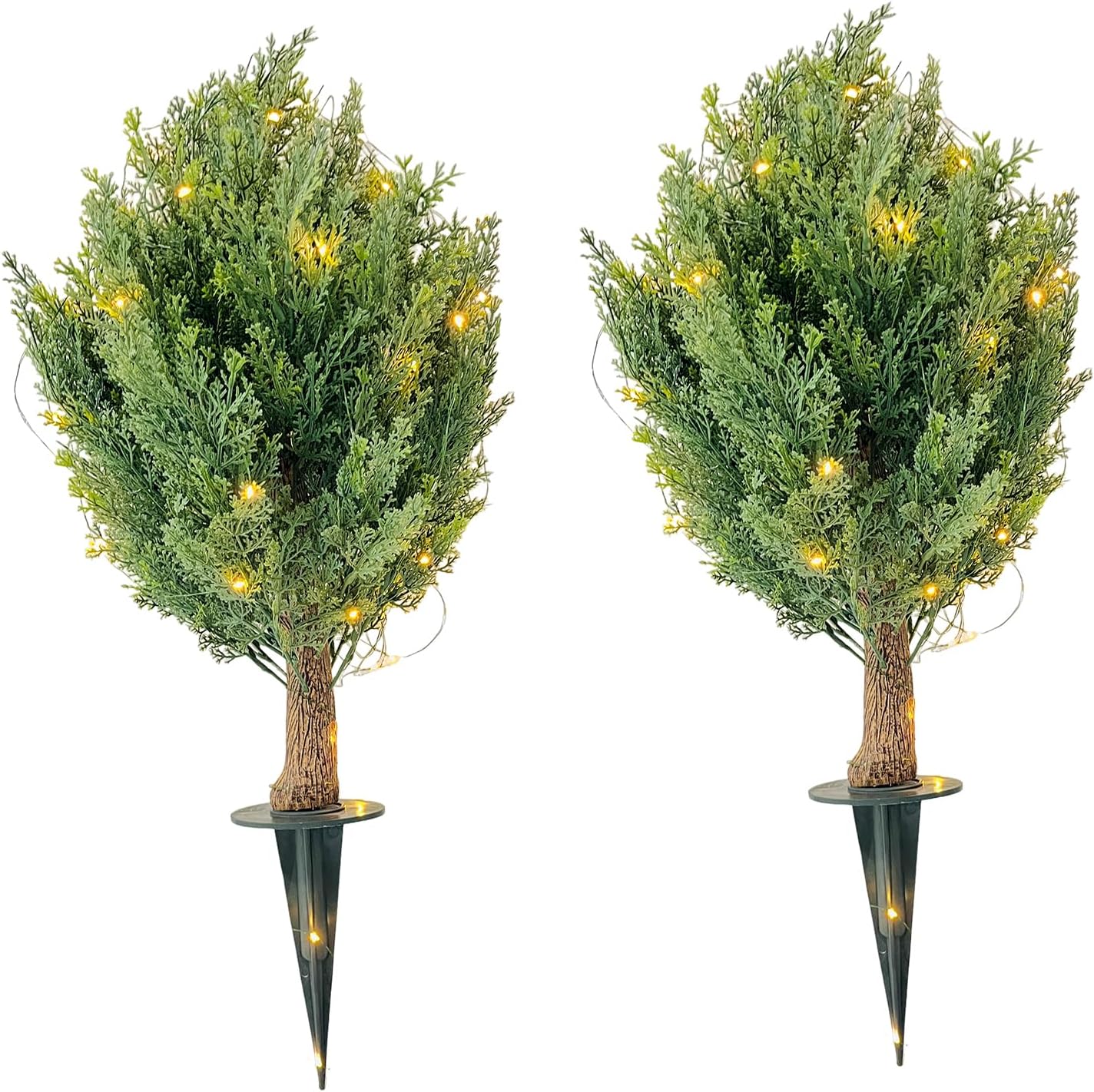 GarveeHome Artificial Cypress Shrub Trees 2 Pack