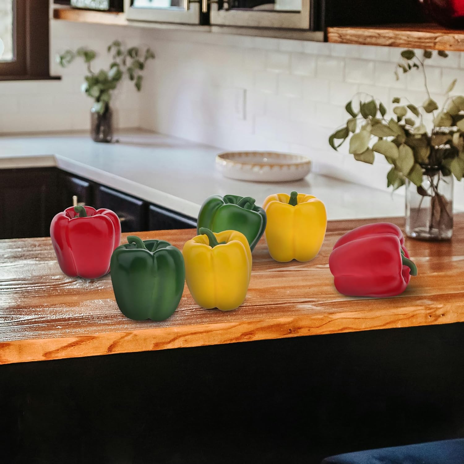6pcs Artificial Bell Peppers Decoration for Home Party Photography