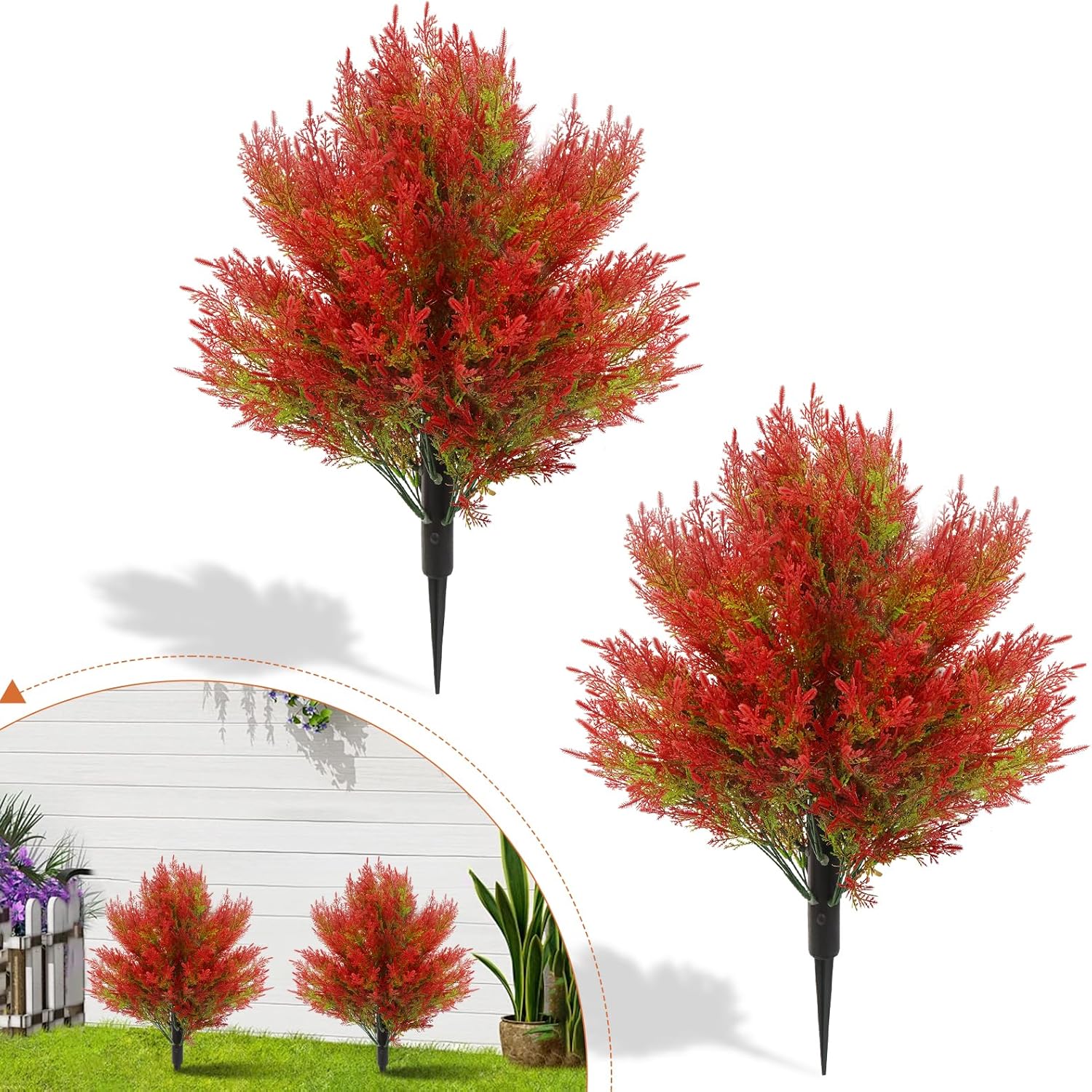 Artificial Topiary Ball Trees 2 Pack 28 Inches UV Resistant