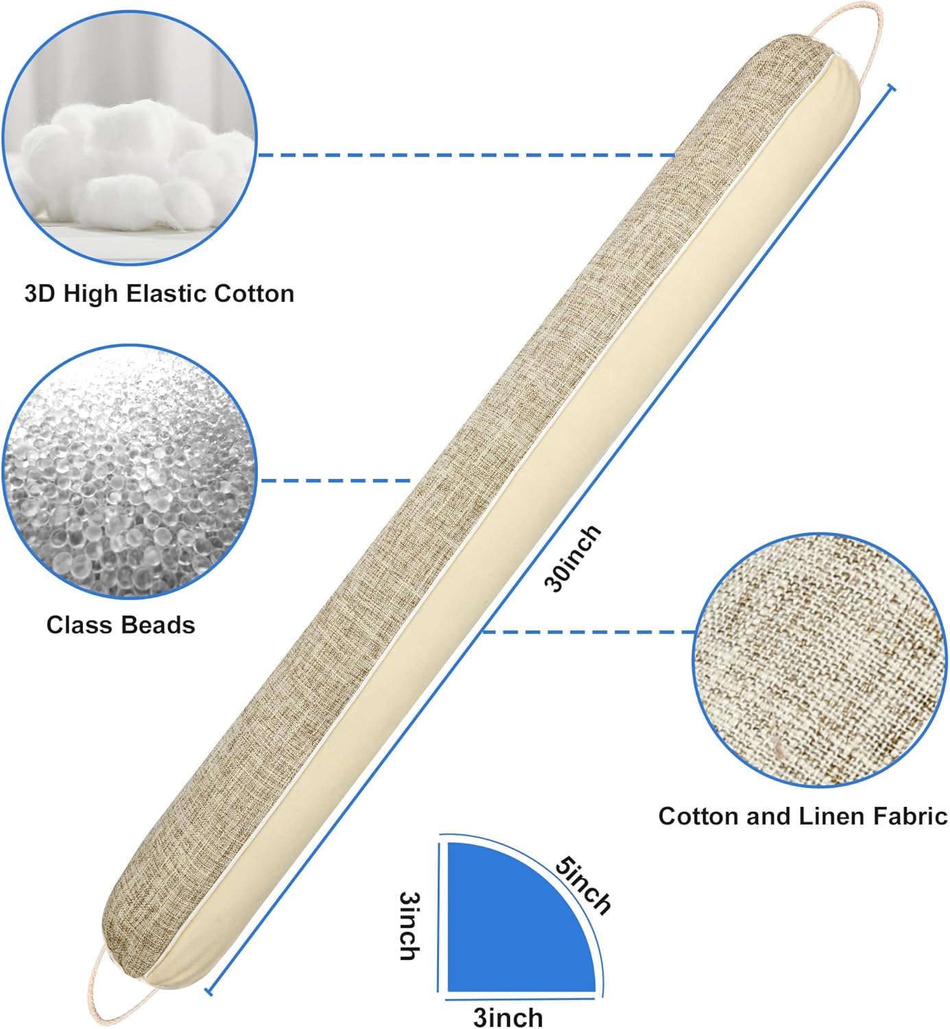 NABOWAN 30 Inch Weighted Under Door Draft Stopper