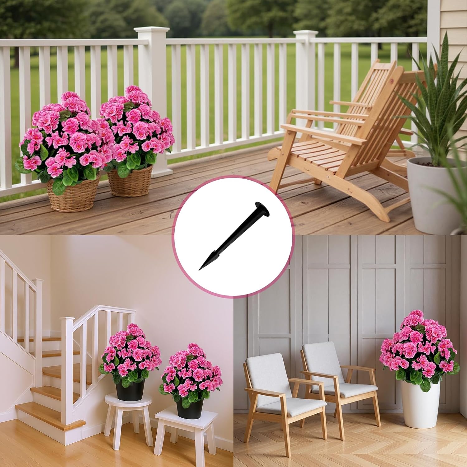 GarveeHome Artificial Lavender Begonia Ball Trees 2 Set