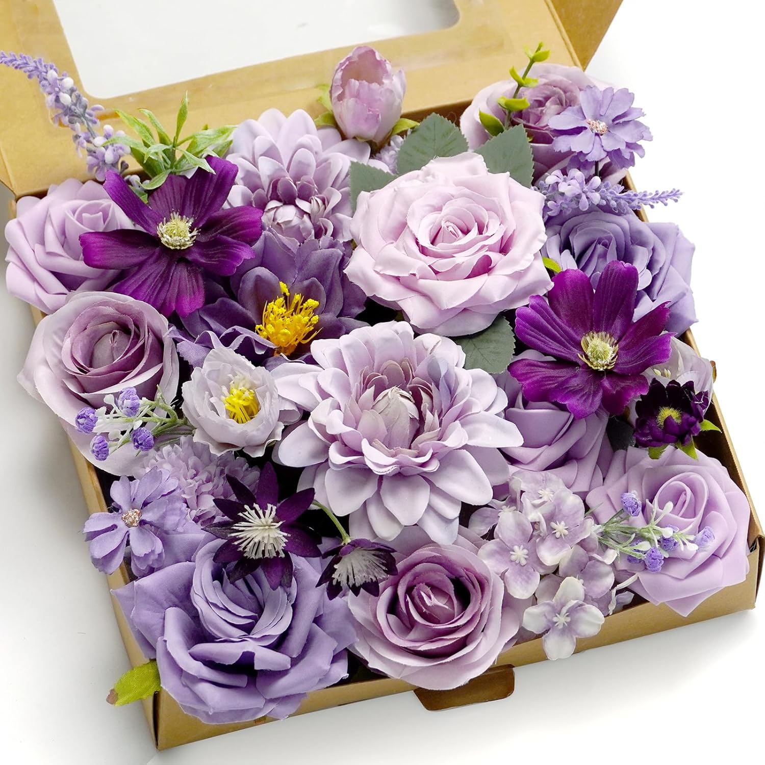 Piklado Artificial Flower Box Set Lavender Dark Purple