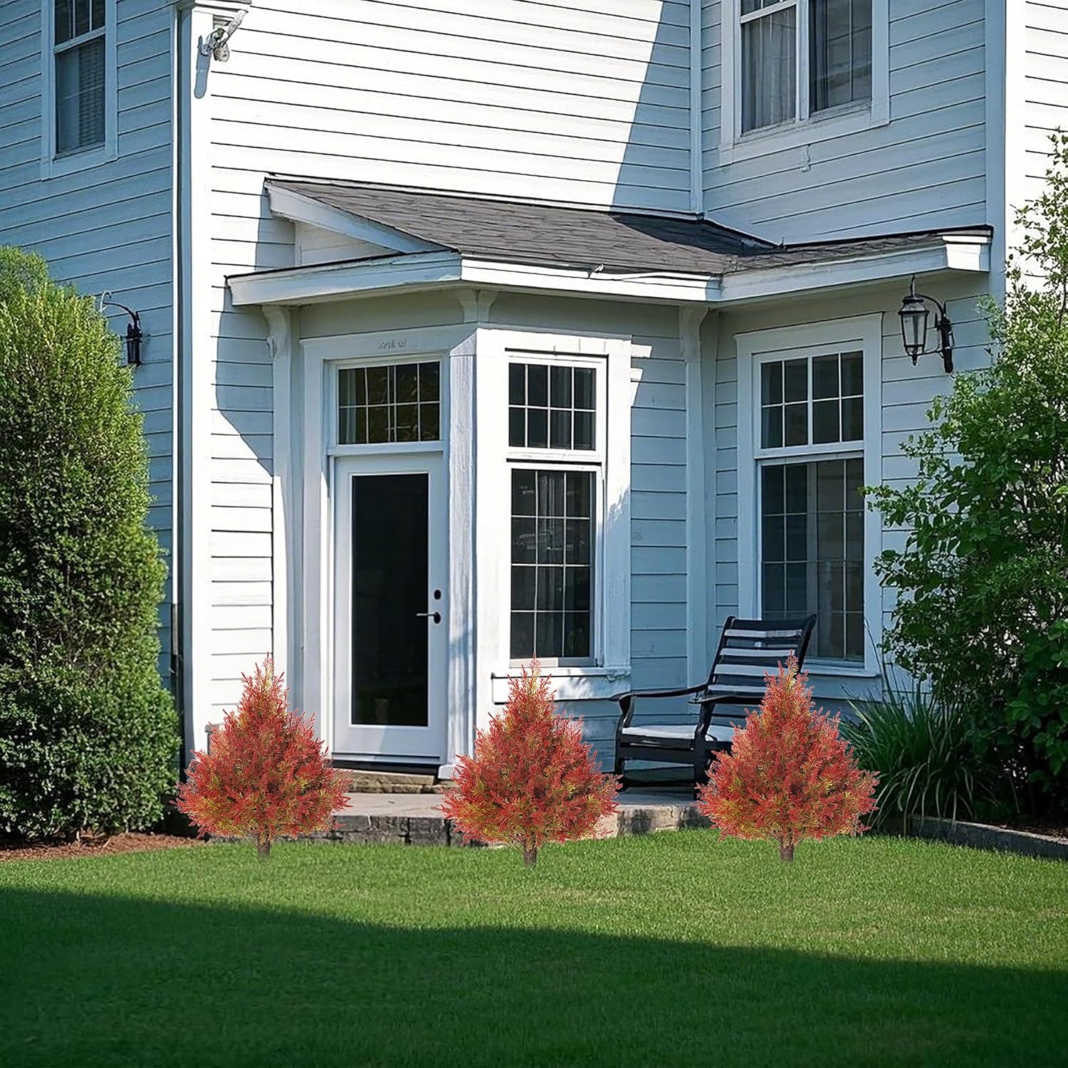 Kissilk Artificial Topiary Trees 24 Inch UV Resistant Faux Shrubs