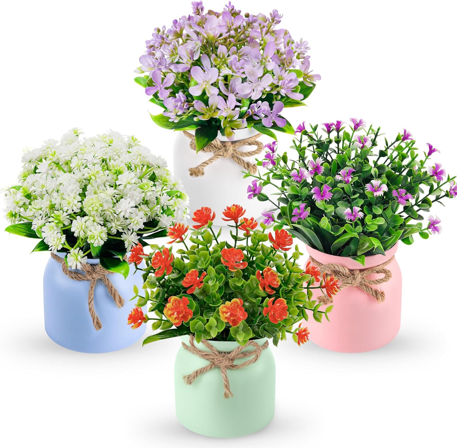 Der Rose 4 Pack Artificial Plants Indoor Decor