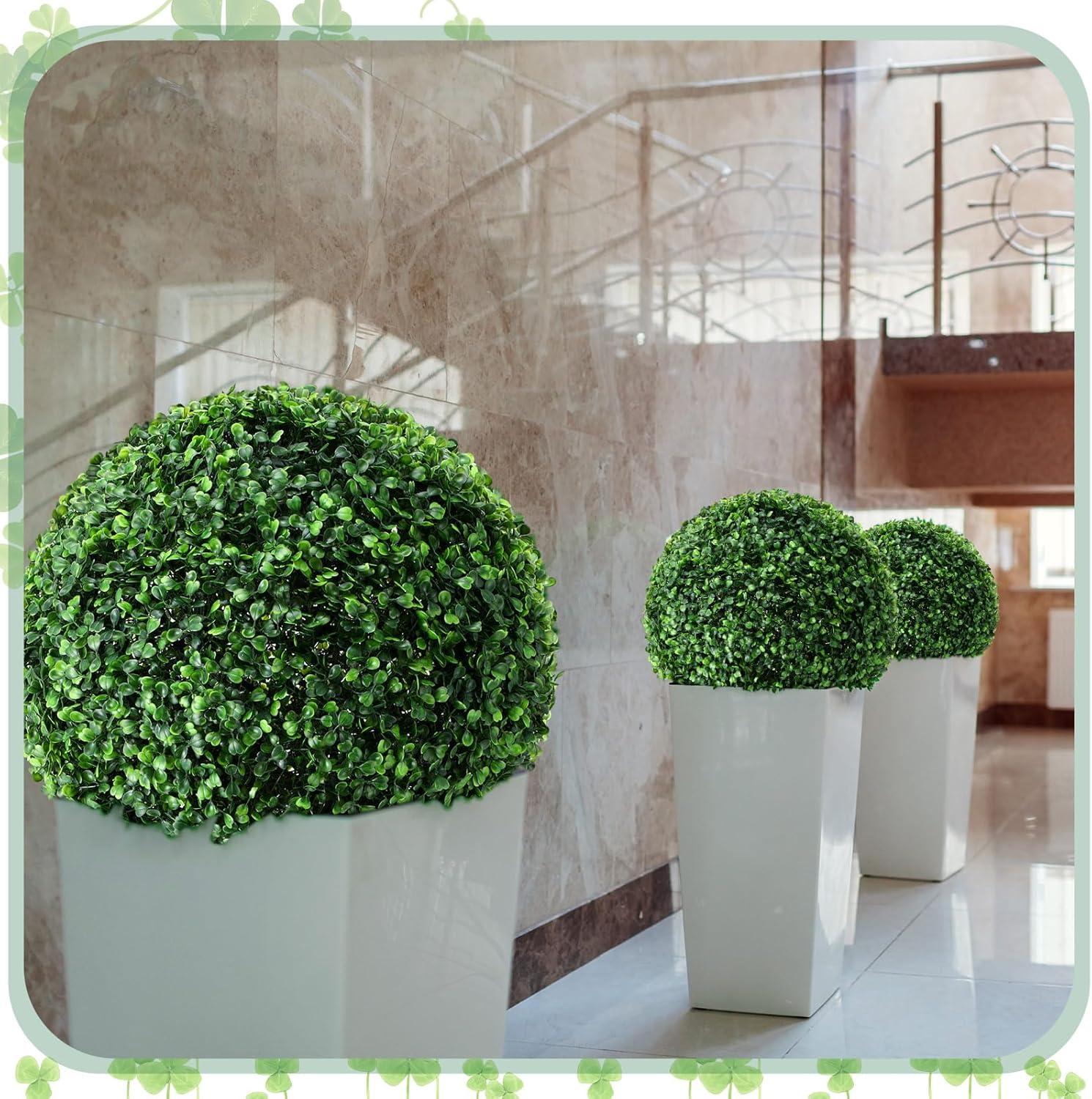 Hotop 4 Pcs 14 Inch Artificial Topiary Ball Garden Decor