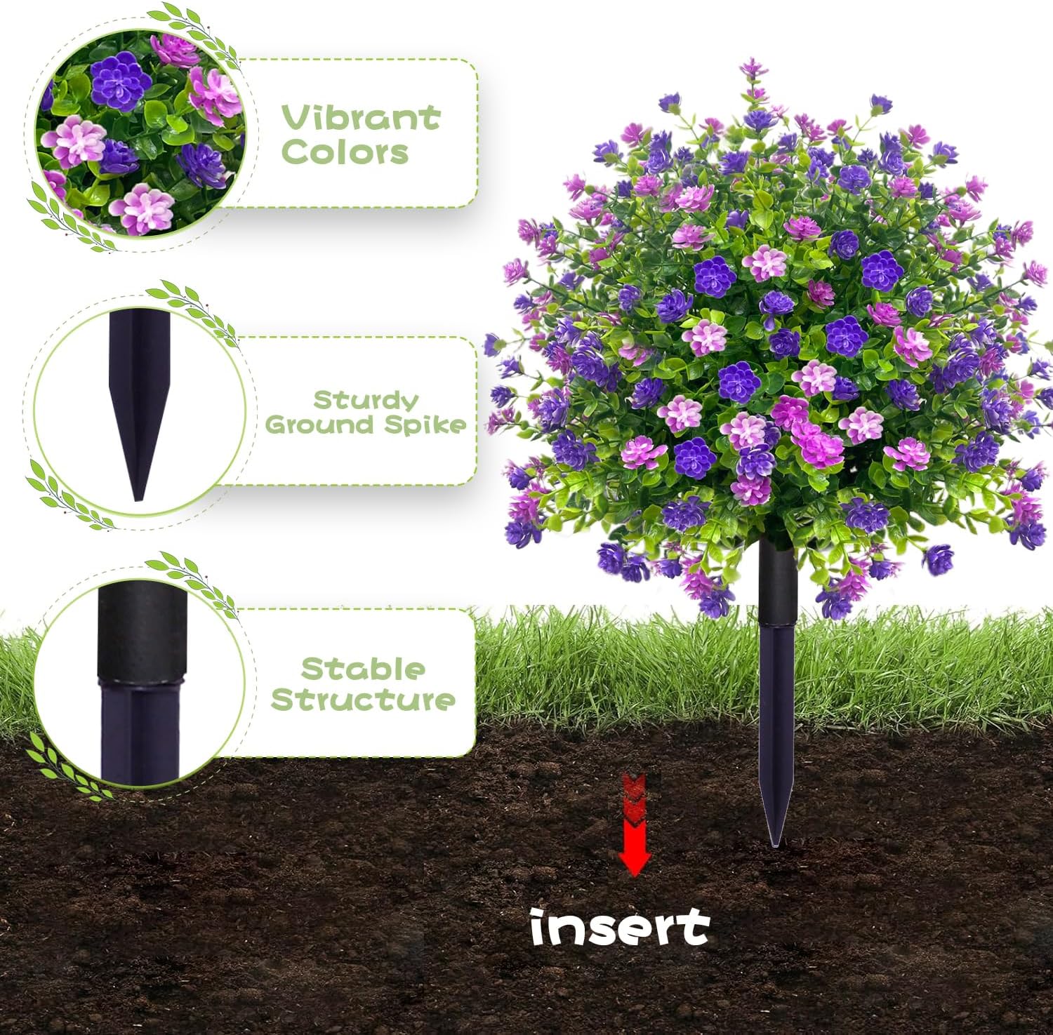 2 Pack Artificial Boxwood Topiary Ball Trees Purple
