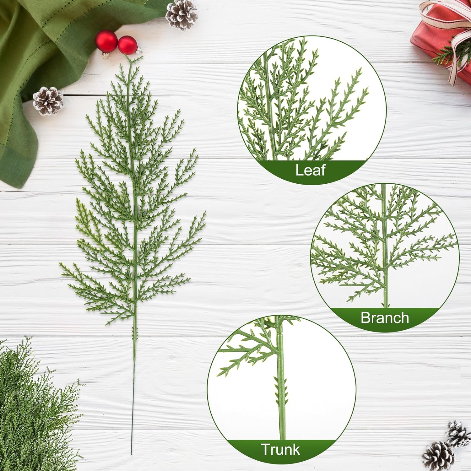 Hananona 40 Pcs Artificial Pine Sprigs Faux Greenery Decor