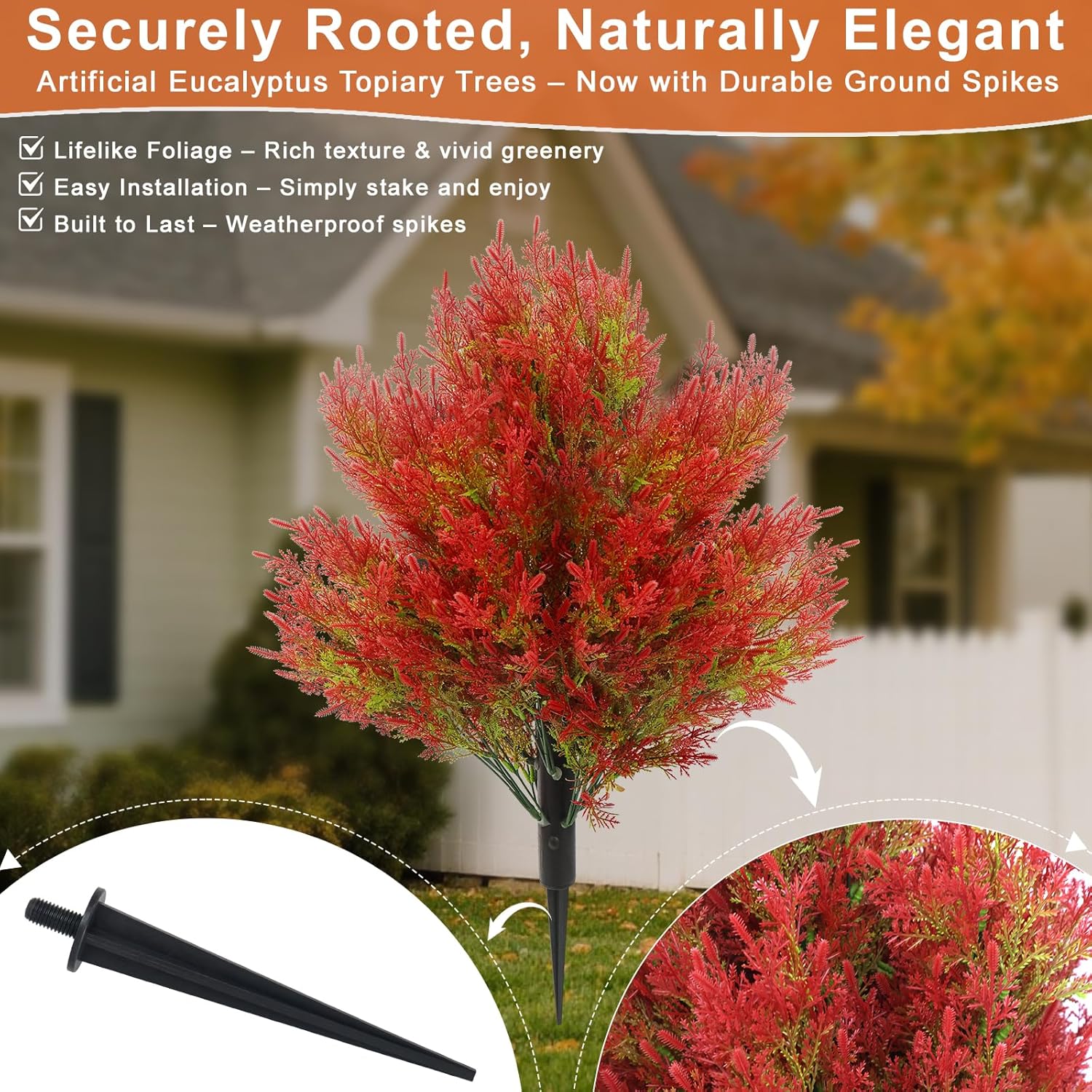 Artificial Topiary Ball Trees 2 Pack 28 Inches UV Resistant