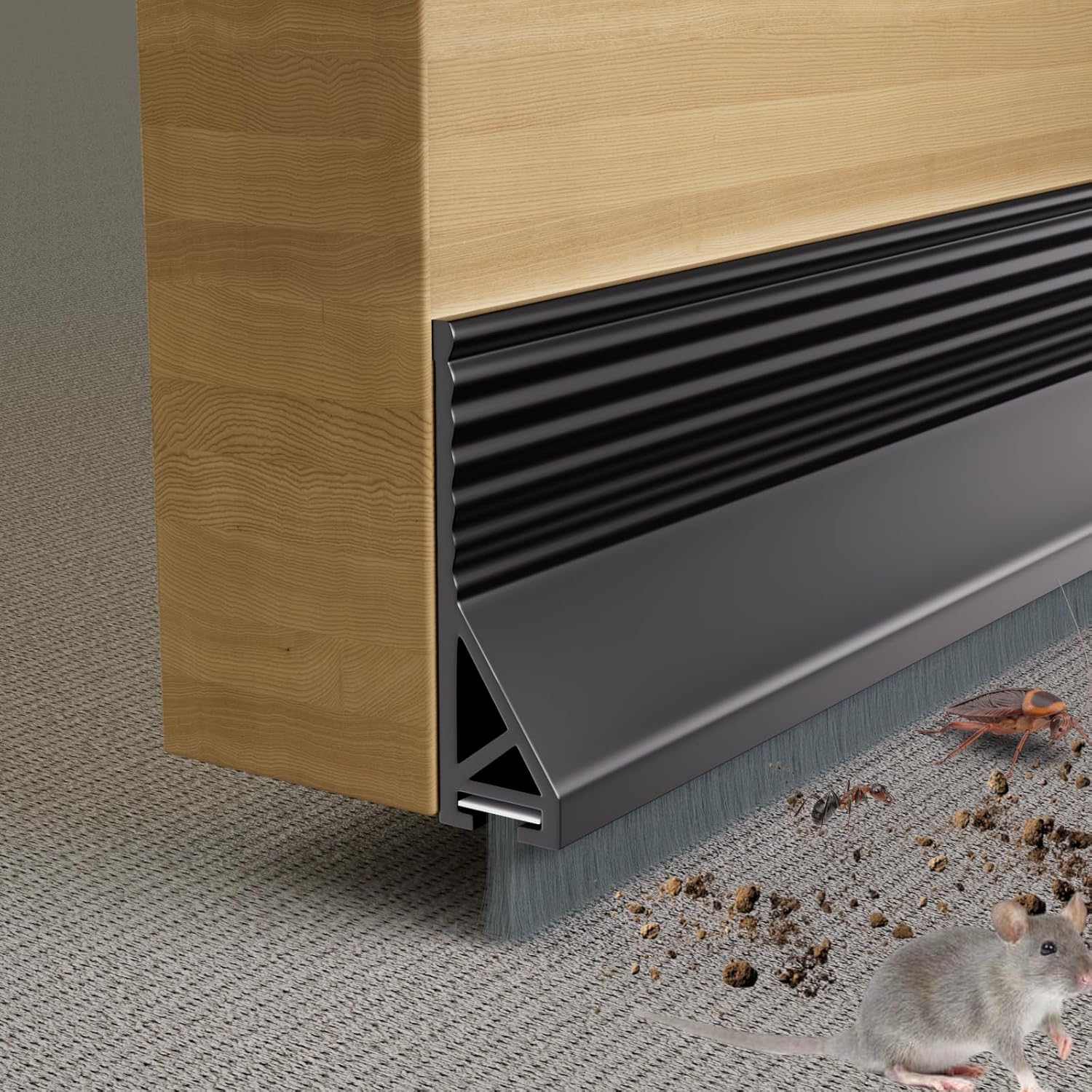 39 Inch Under Door Draft Stopper with Brush