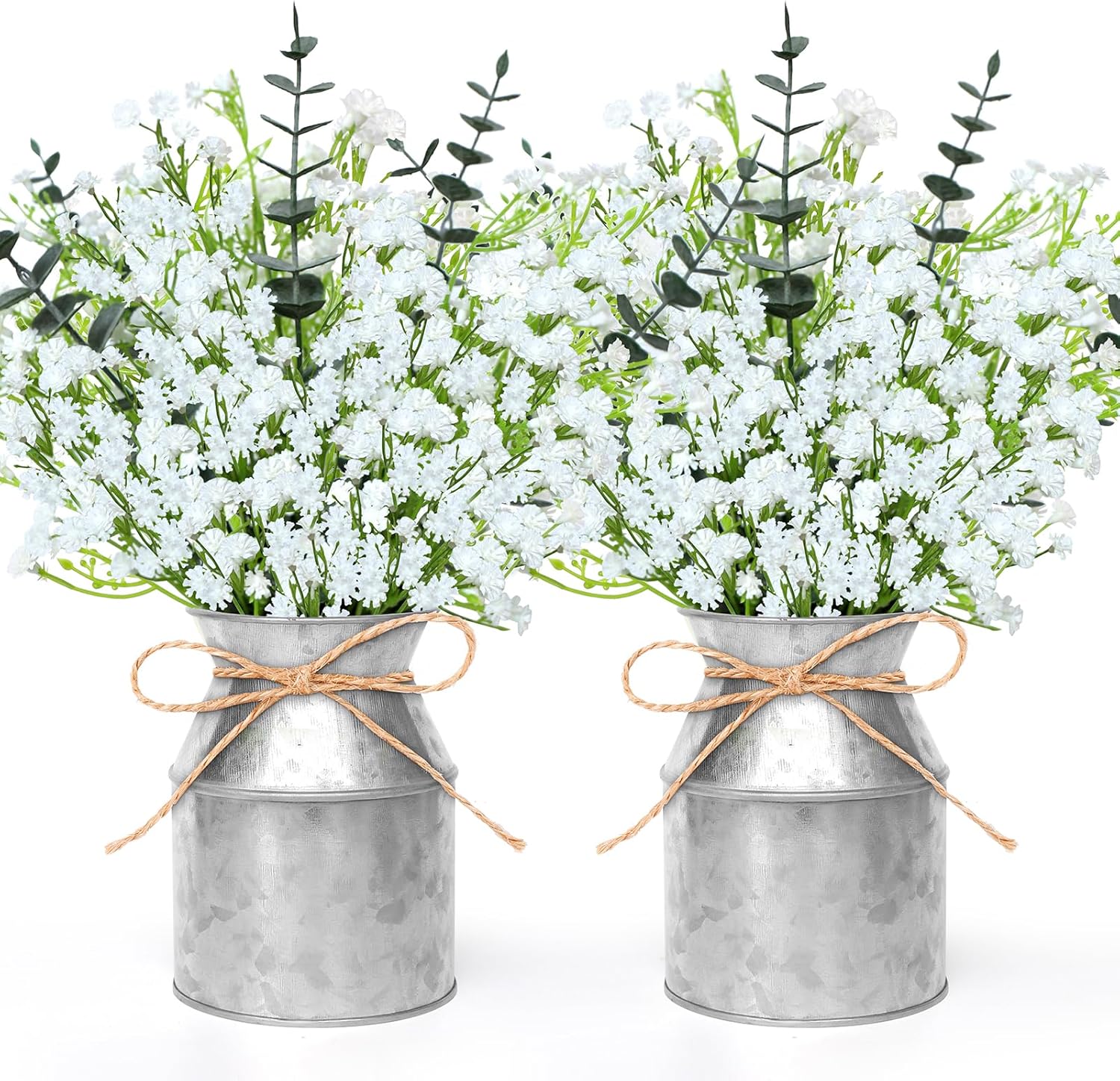 2 Pack Babys Breath Flowers Mason Jar Centerpieces