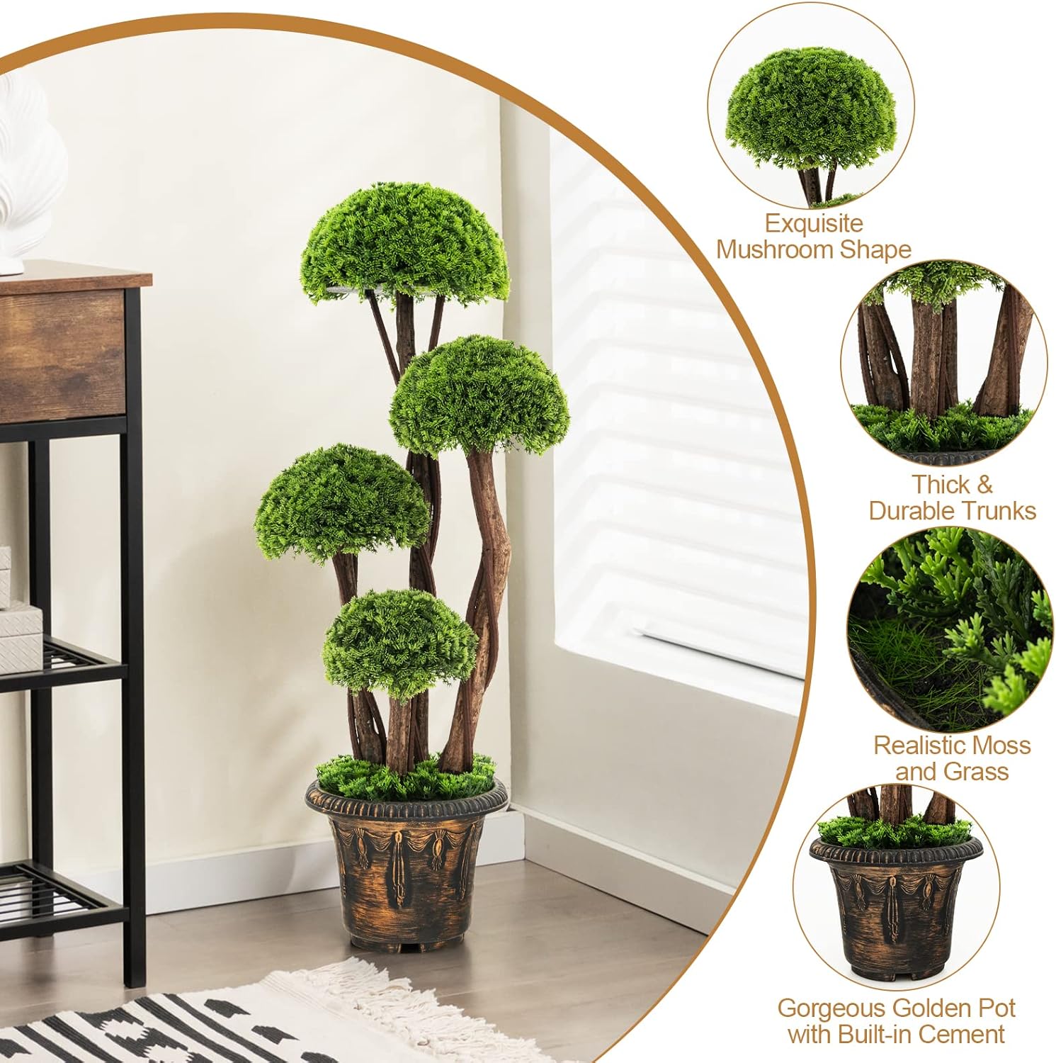 Goplus Artificial Cypress Topiary Ball Tree 2 Pack 3 Ft