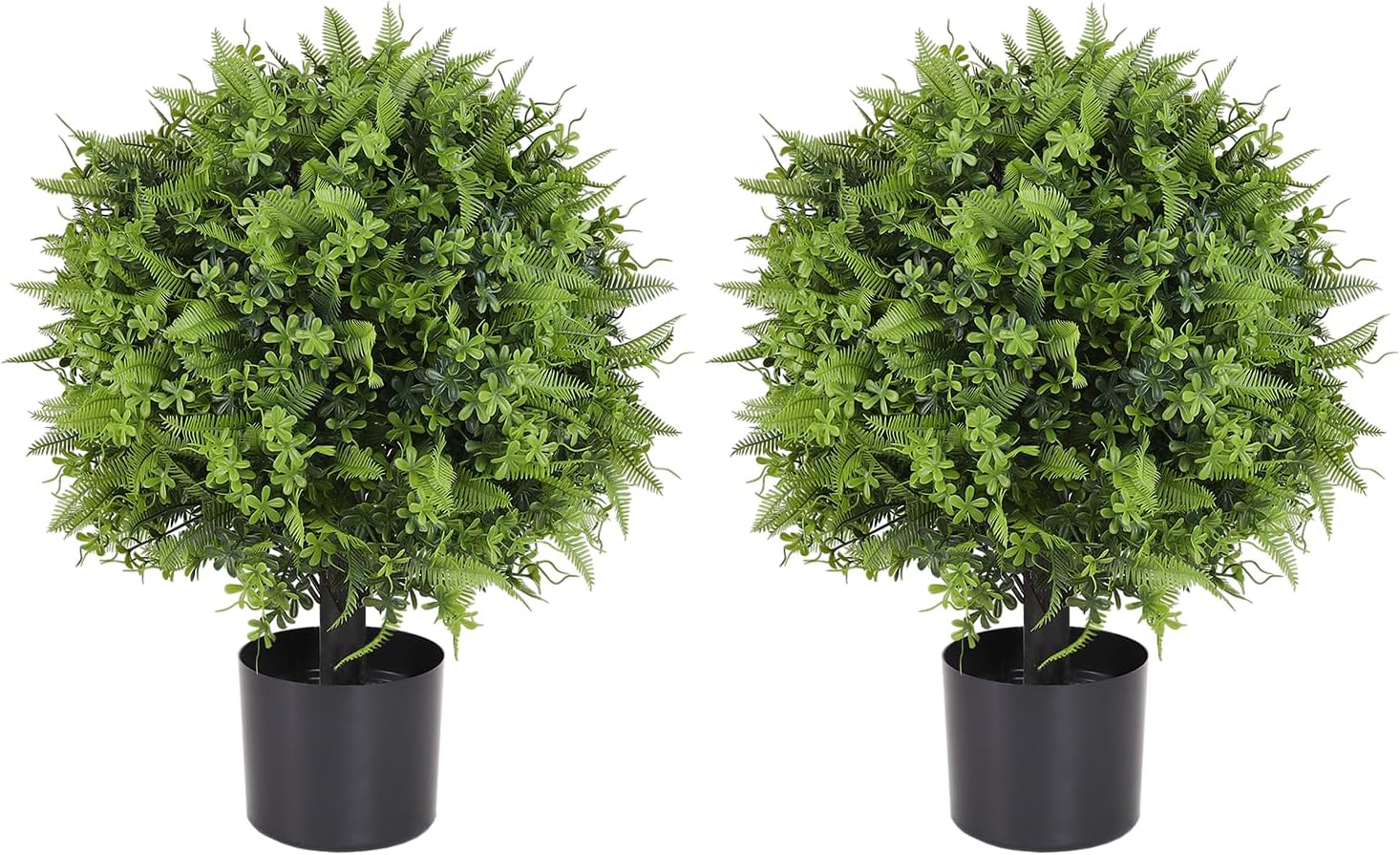 22 Inch Artificial Boxwood Topiary Trees Set of 2