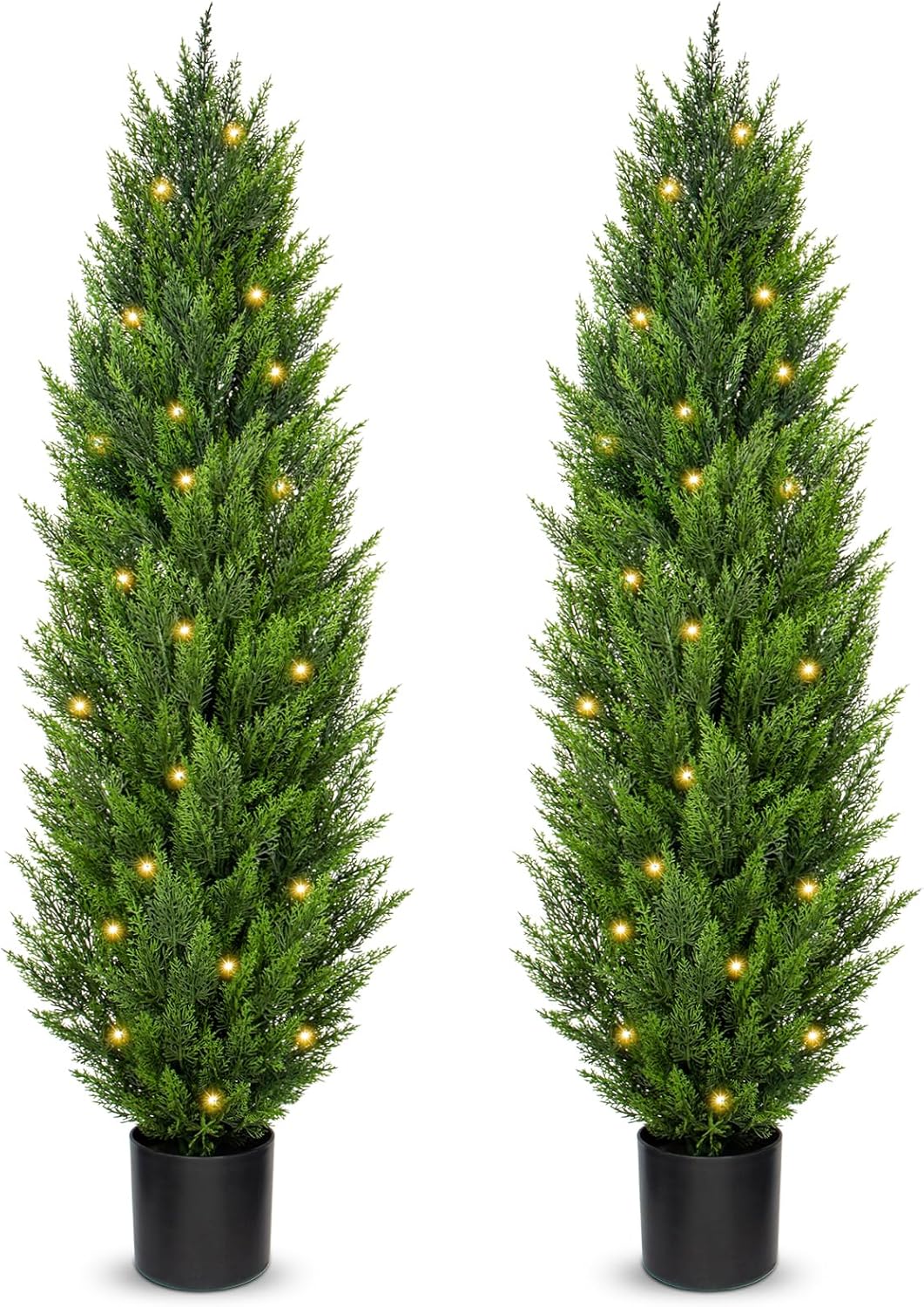 Briful 5ft Cedar Topiary Trees Artificial Set of 2 1