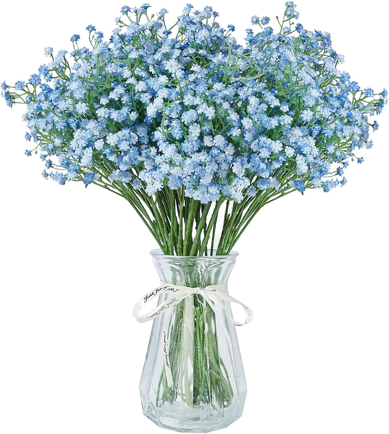 LYLYFAN Babys Breath Artificial Flowers 12Pcs Blue Gypsophila Wedding Decoration