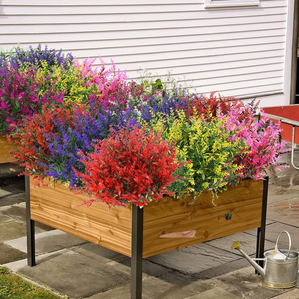 KLEMOO 8 Bundles Artificial Lavender Flowers