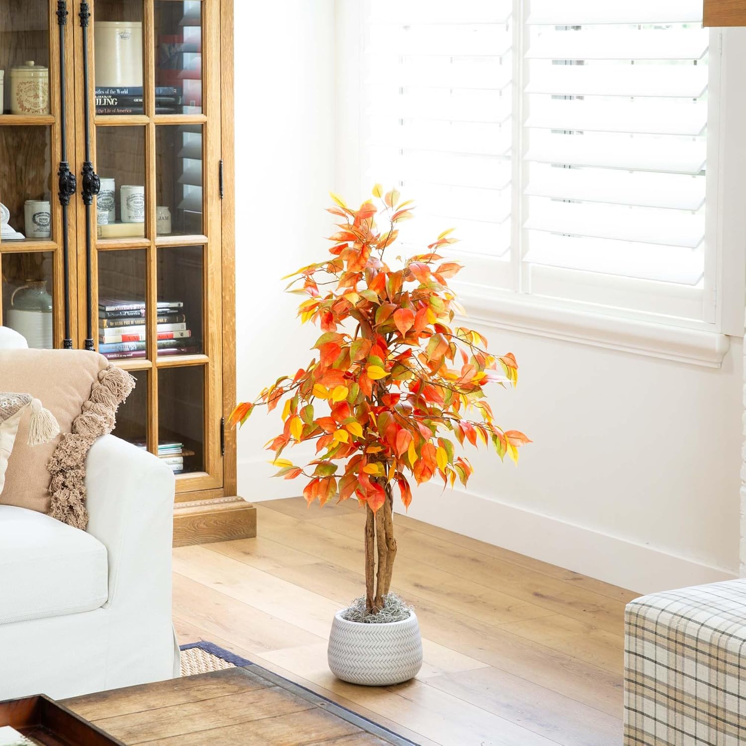 Nearly Natural 3ft Autumn Ficus Artificial Tree