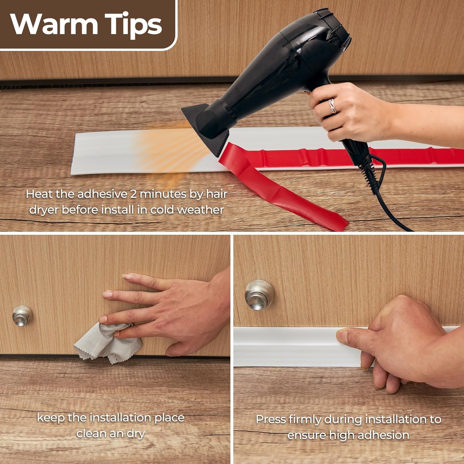 Ohuhu Door Draft Stopper 39 L x 2 W Weather Stripping Seal
