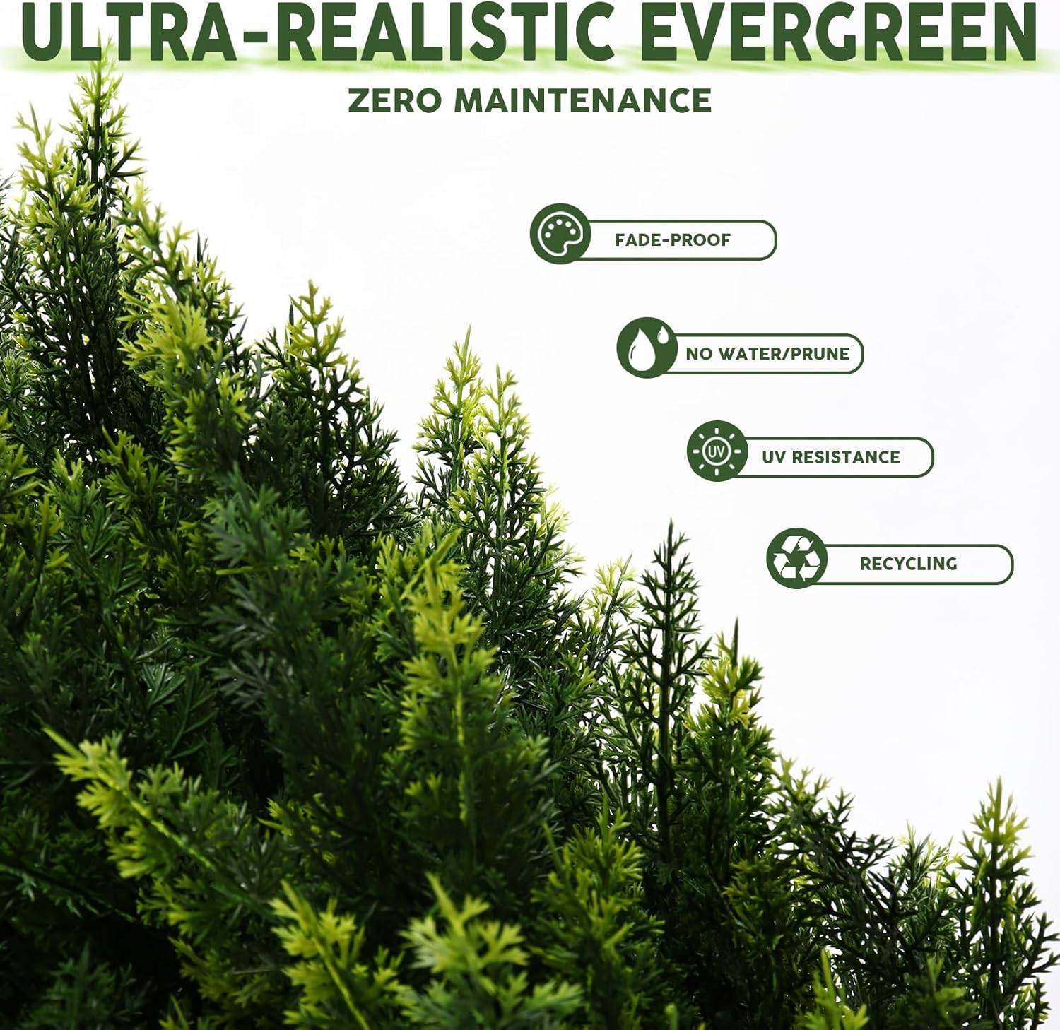 3ft Artificial Cedar Topiary Tree with Stakes Set of 2