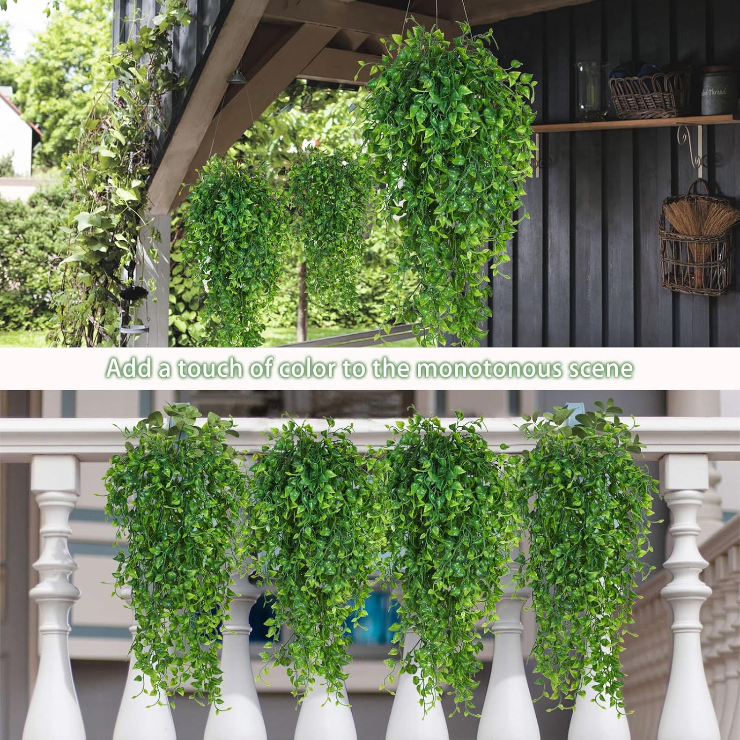 4pcs Artificial Hanging Plants 33-in Faux Ivy Vine Greenery