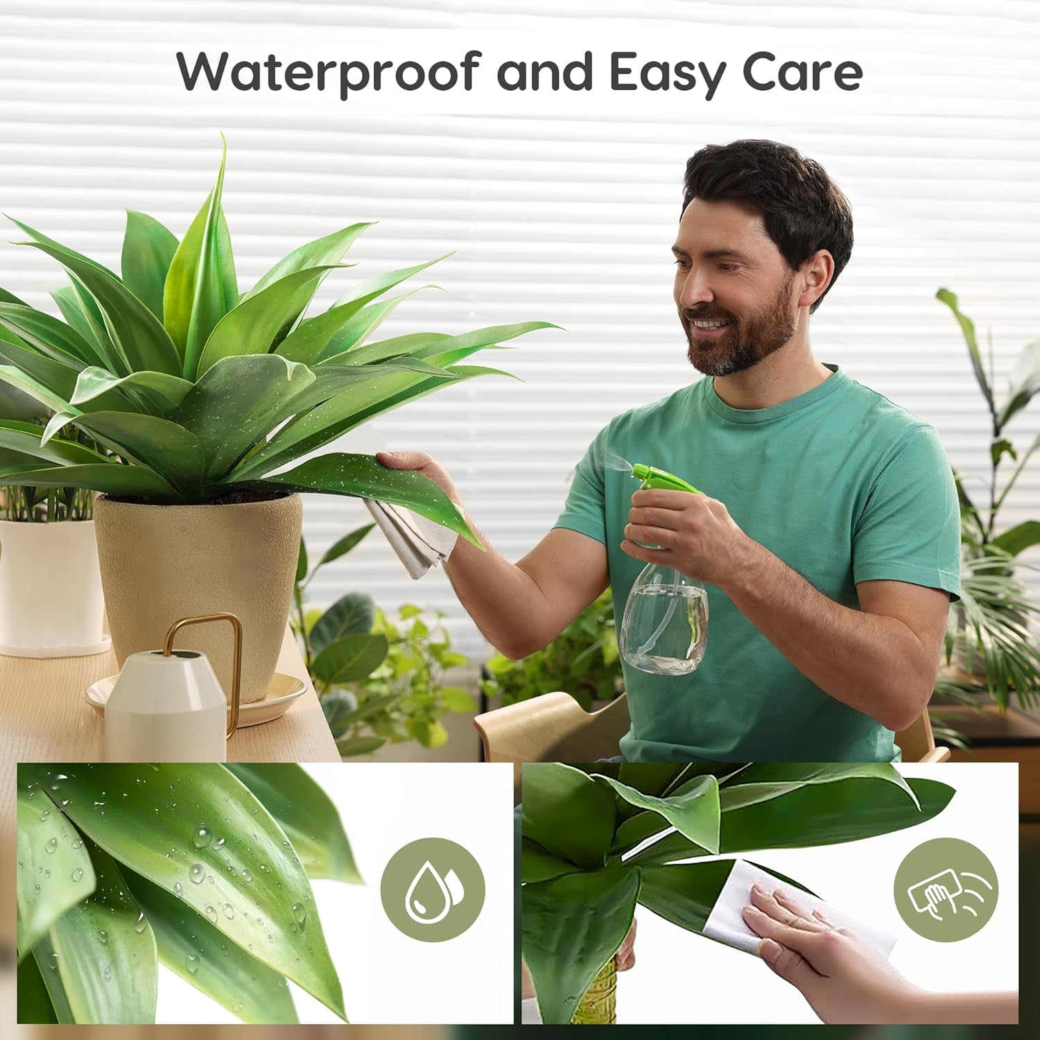 Velener Artificial Agave Plant 28 Inch UV Resistant Decor