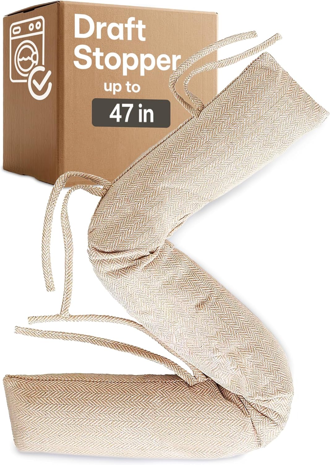 Draft Stopper for Window Sill 47 Inches - Beige