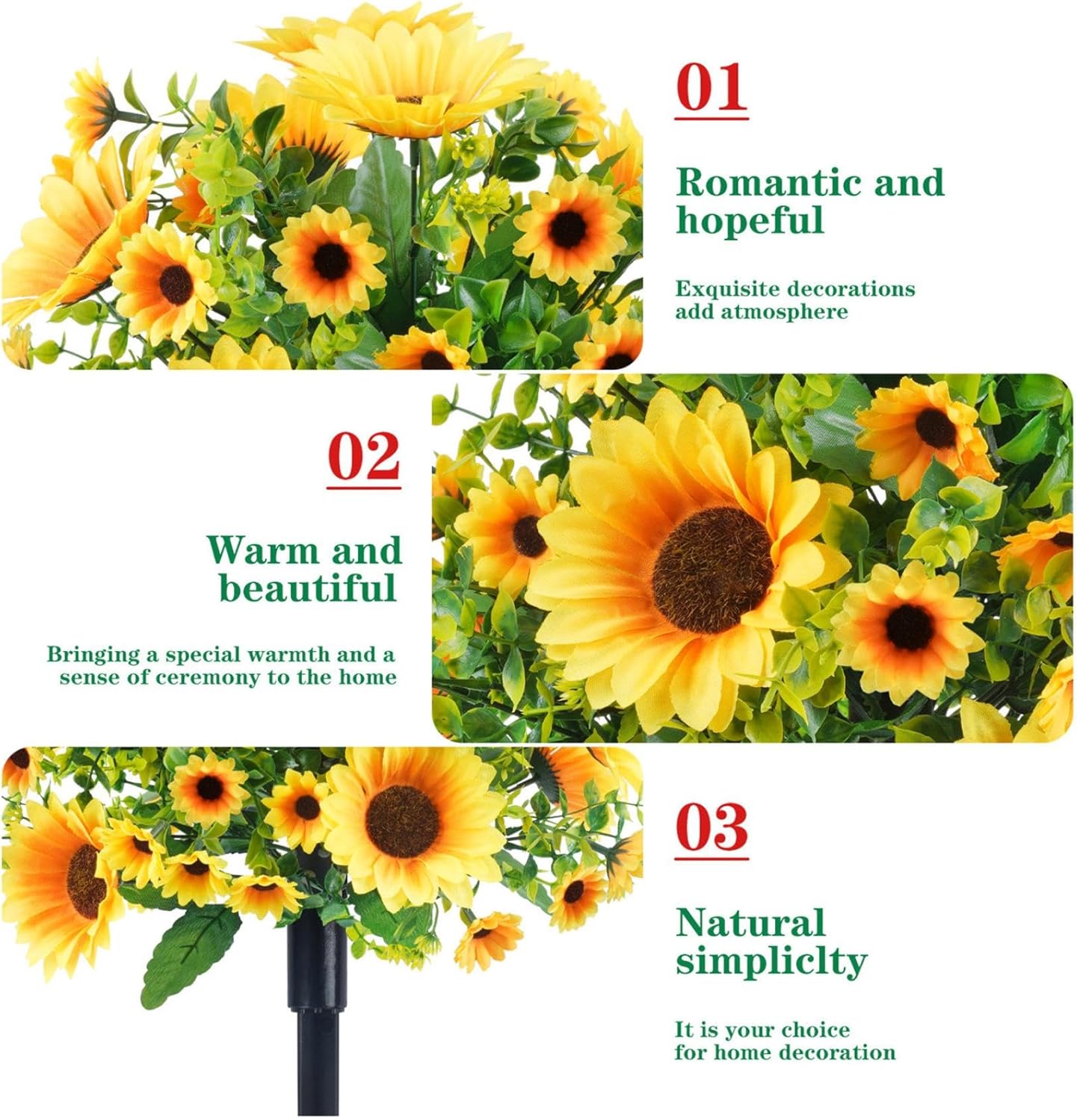 21 Inch Sunflower Artificial Topiary Tree Outdoor Decor