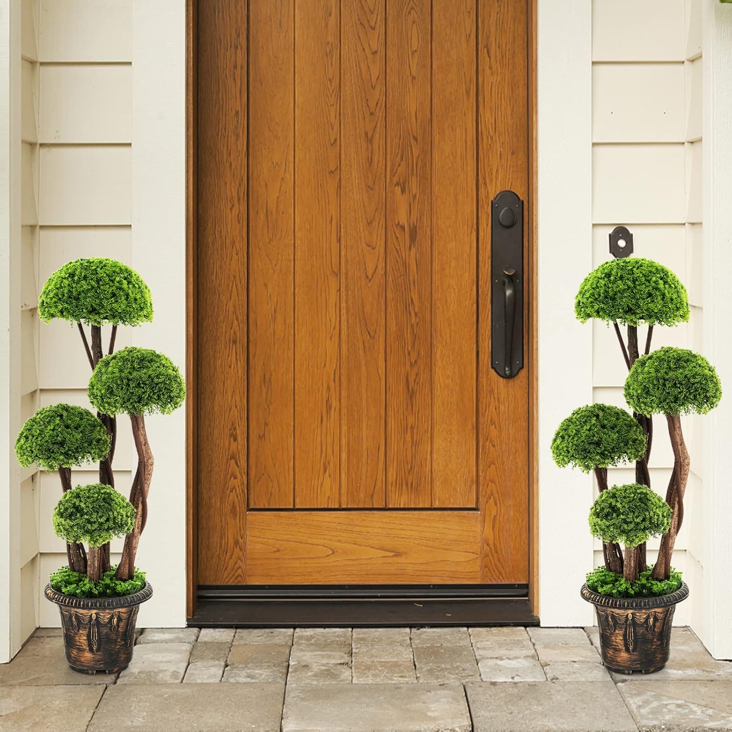 Goplus Artificial Cypress Topiary Ball Tree 2 Pack 3 Ft