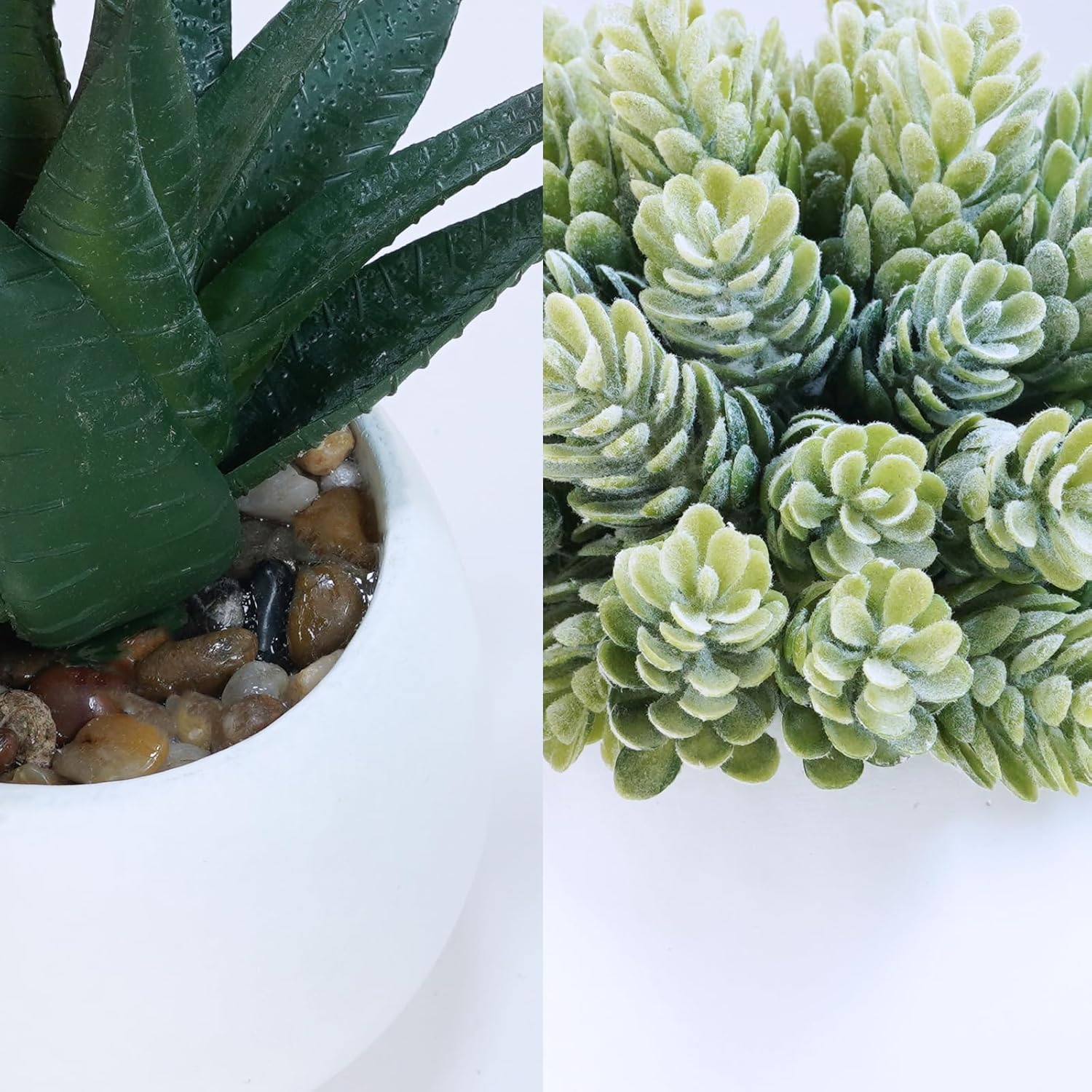 Winlyn Set of 3 Artificial Succulent Plants in Concrete Pots