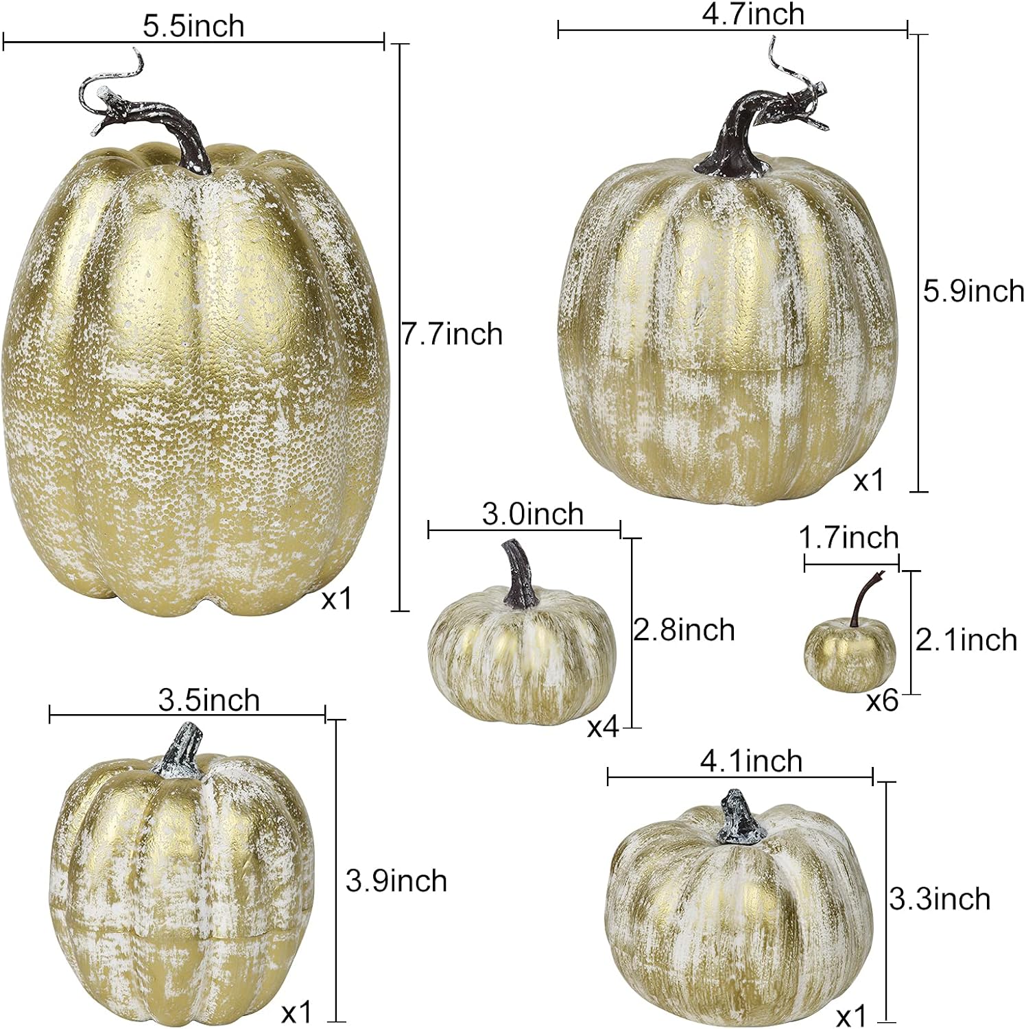 DearHouse 14PCS Artificial Pumpkins Fall Decor Set